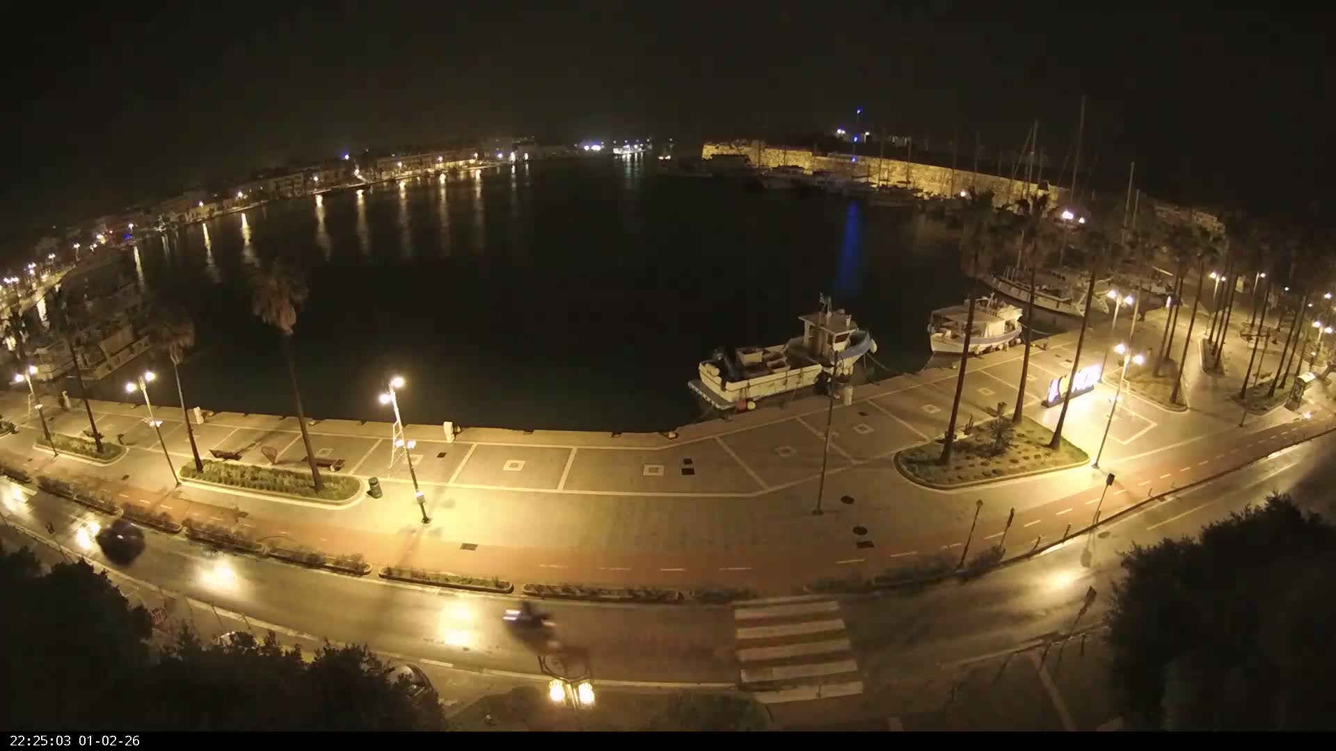 Kos City, Kos Island Harbour, Nerantzia Castle & Turkey Mainland View Live Cam - Kos, Dodacanese,  South Aegean (Periféreia Notíou Aigaíou), Greece
