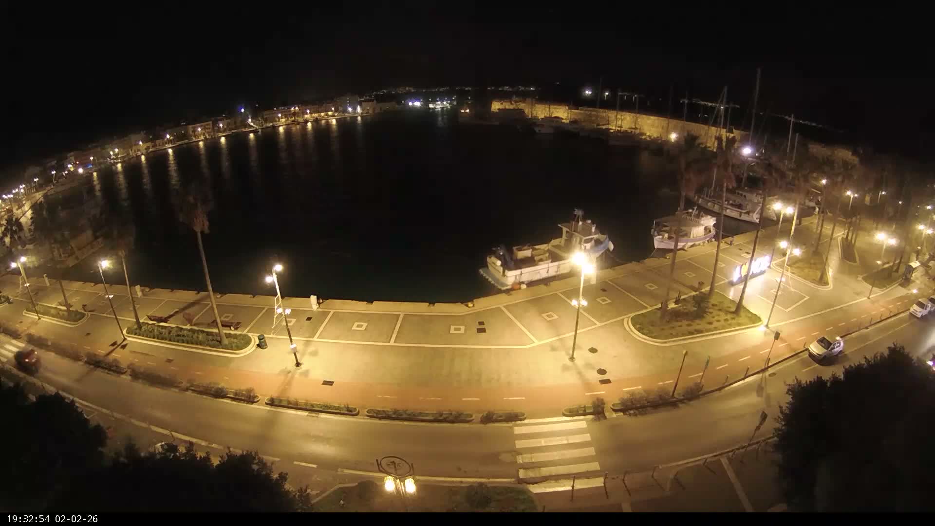 Kos City, Kos Island Harbour, Nerantzia Castle & Turkey Mainland View Live Cam - Kos, Dodacanese,  South Aegean (Periféreia Notíou Aigaíou), Greece