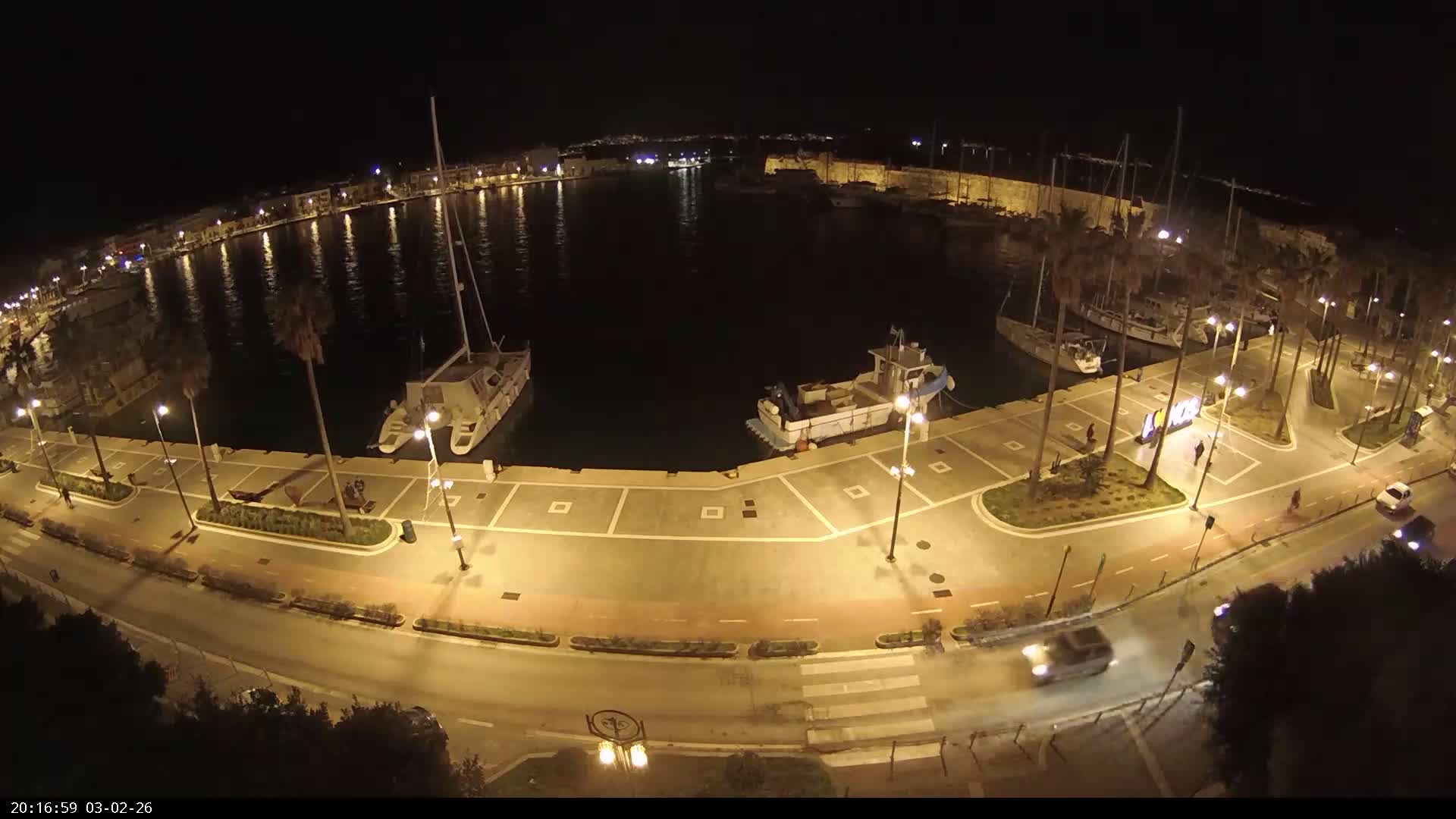 Kos City, Kos Island Harbour, Nerantzia Castle & Turkey Mainland View Live Cam - Kos, Dodacanese,  South Aegean (Periféreia Notíou Aigaíou), Greece