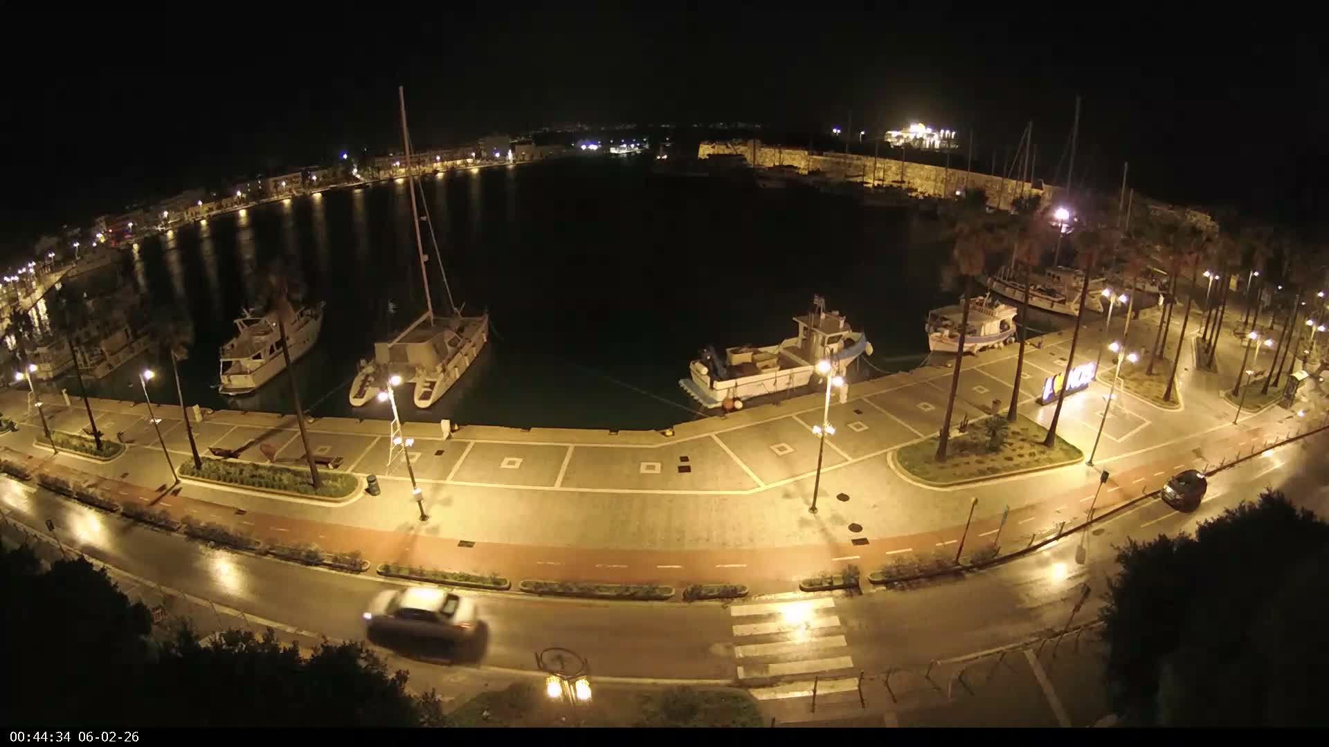 Kos City, Kos Island Harbour, Nerantzia Castle & Turkey Mainland View Live Cam - Kos, Dodacanese,  South Aegean (Periféreia Notíou Aigaíou), Greece