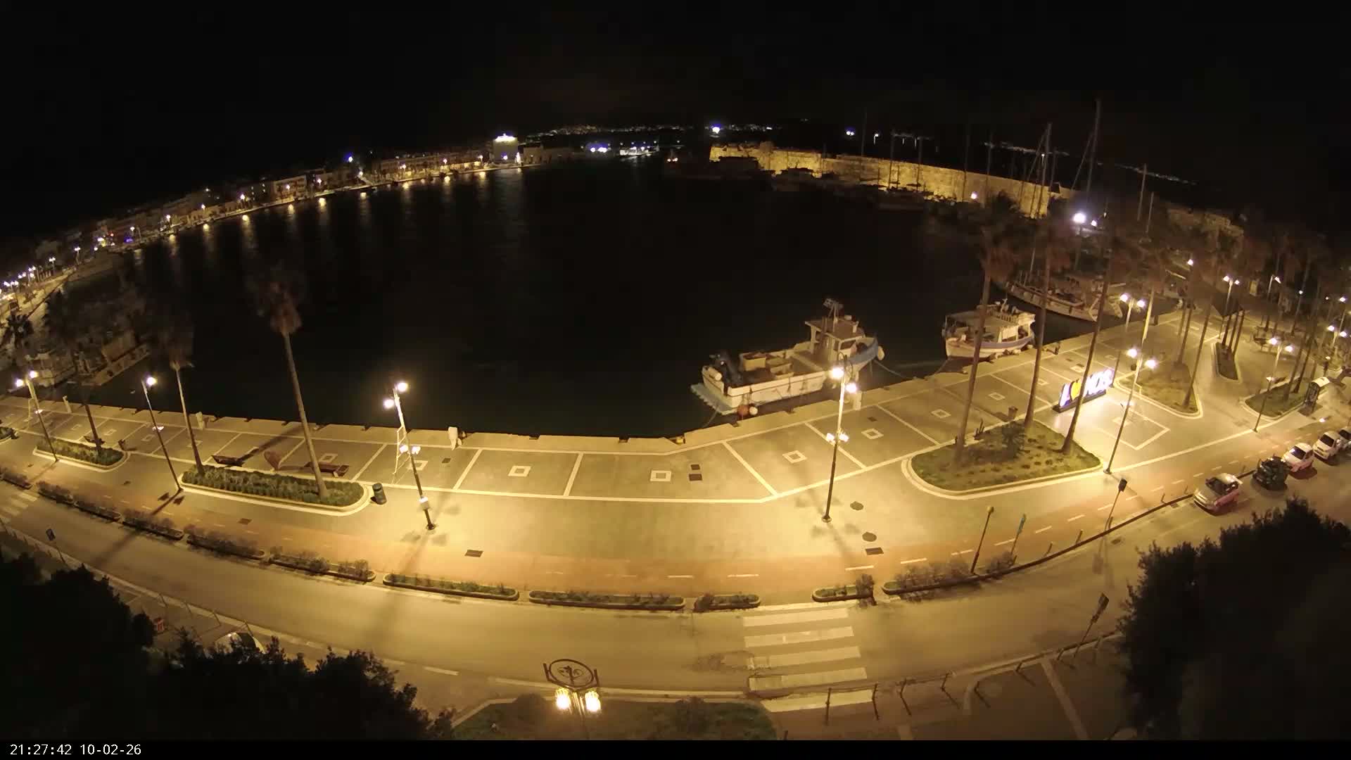 Kos City, Kos Island Harbour, Nerantzia Castle & Turkey Mainland View Live Cam - Kos, Dodacanese,  South Aegean (Periféreia Notíou Aigaíou), Greece
