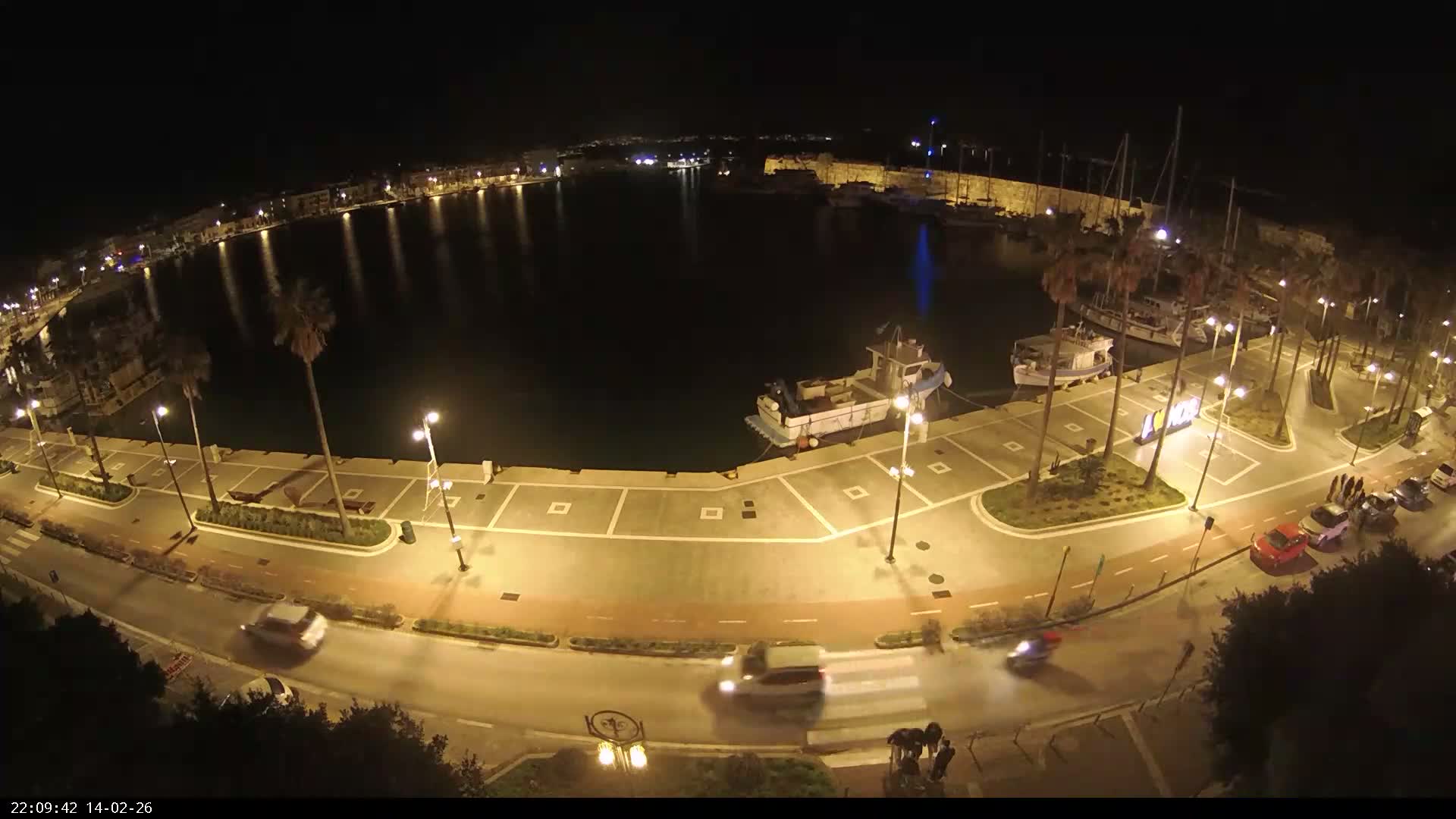 Kos City, Kos Island Harbour, Nerantzia Castle & Turkey Mainland View Live Cam - Kos, Dodacanese,  South Aegean (Periféreia Notíou Aigaíou), Greece