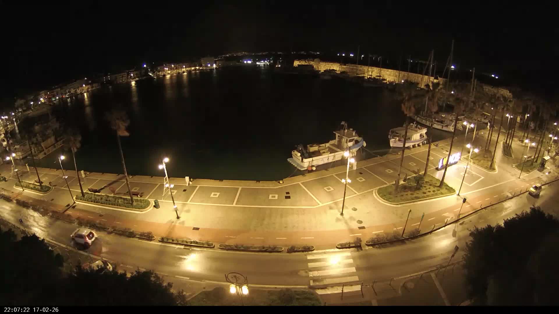 Kos City, Kos Island Harbour, Nerantzia Castle & Turkey Mainland View Live Cam - Kos, Dodacanese,  South Aegean (Periféreia Notíou Aigaíou), Greece