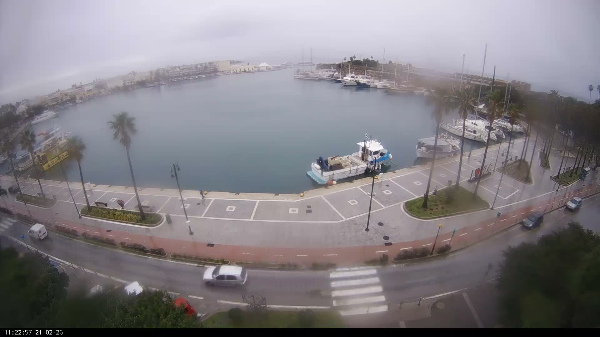 Kos City, Kos Island Harbour, Nerantzia Castle & Turkey Mainland View Live Cam - Kos, Dodacanese,  South Aegean (Periféreia Notíou Aigaíou), Greece
