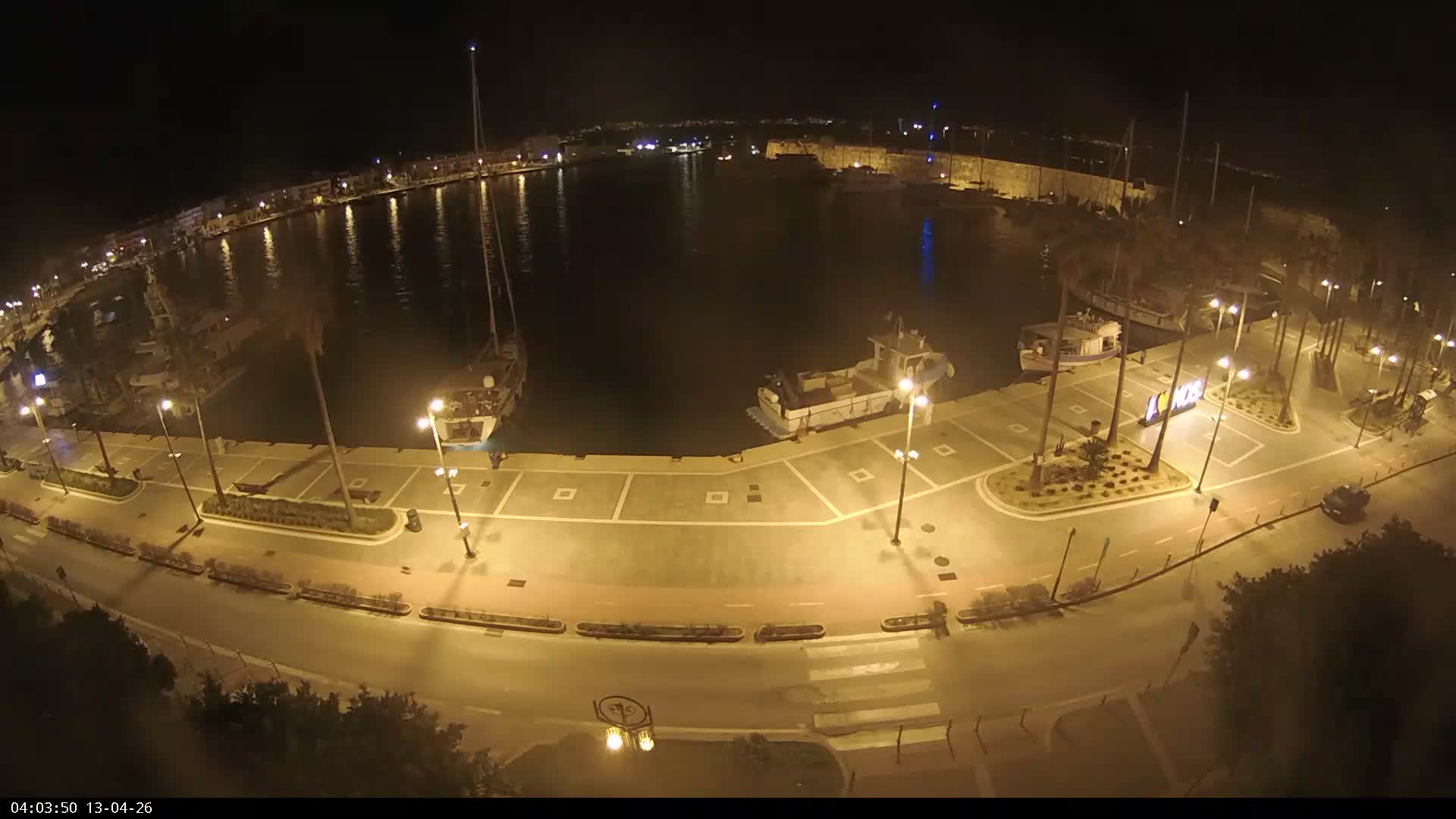 Kos City, Kos Island Harbour, Nerantzia Castle & Turkey Mainland View Live Cam - Kos, Dodacanese,  South Aegean (Periféreia Notíou Aigaíou), Greece