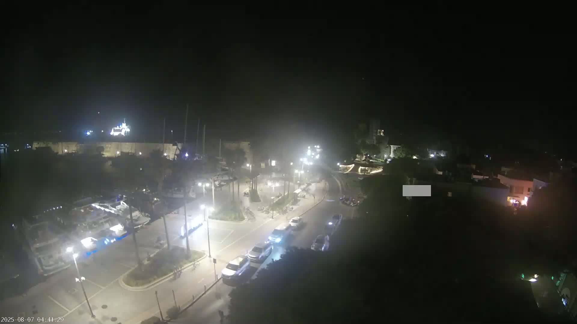 Kos City, Kos Island Harbour, Nerantzia Castle towards East View Live Cam - Kos, Dodacanese, South Aegean (Periféreia Notíou Aigaíou), Greece