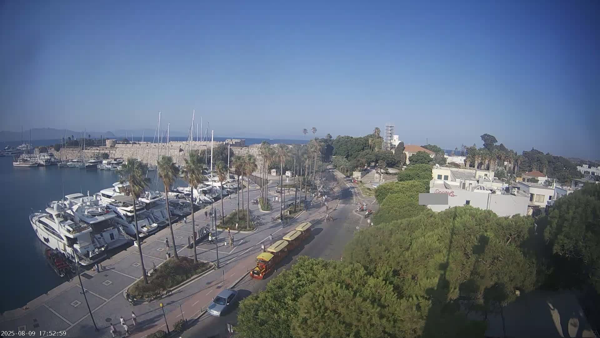 Kos City, Kos Island Harbour, Nerantzia Castle towards East View Live Cam - Kos, Dodacanese, South Aegean (Periféreia Notíou Aigaíou), Greece