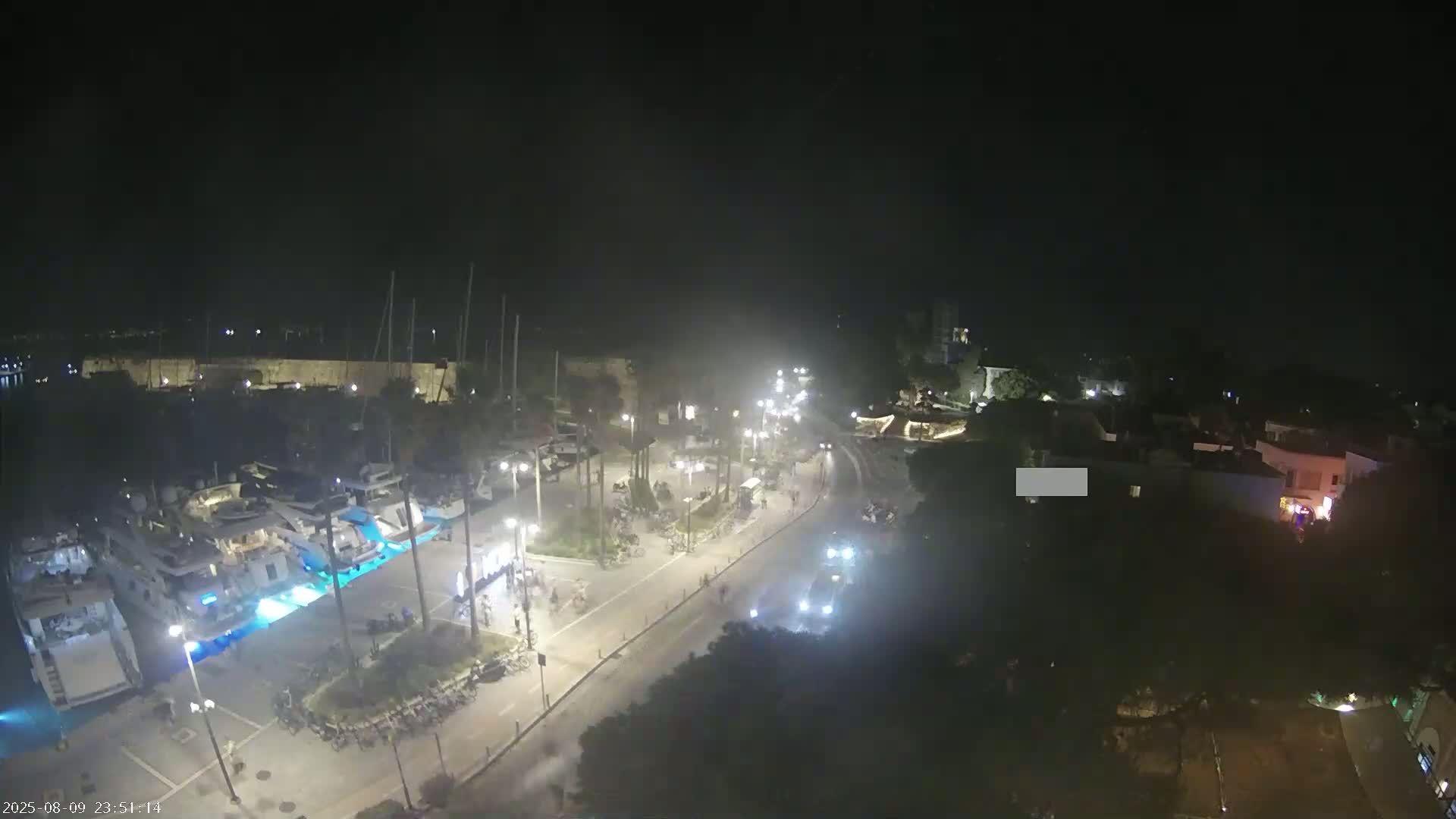 Kos City, Kos Island Harbour, Nerantzia Castle towards East View Live Cam - Kos, Dodacanese, South Aegean (Periféreia Notíou Aigaíou), Greece
