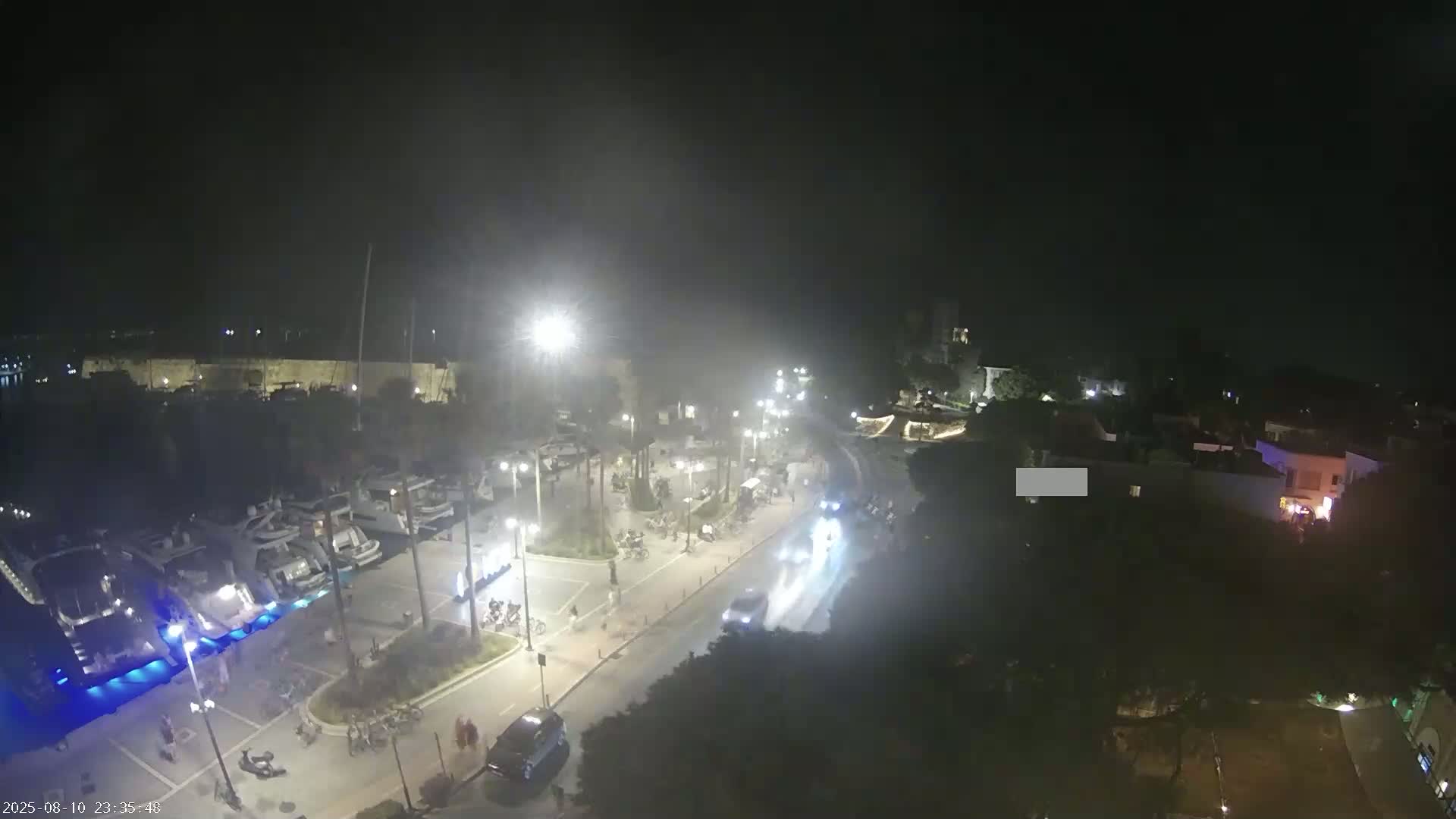 Kos City, Kos Island Harbour, Nerantzia Castle towards East View Live Cam - Kos, Dodacanese, South Aegean (Periféreia Notíou Aigaíou), Greece