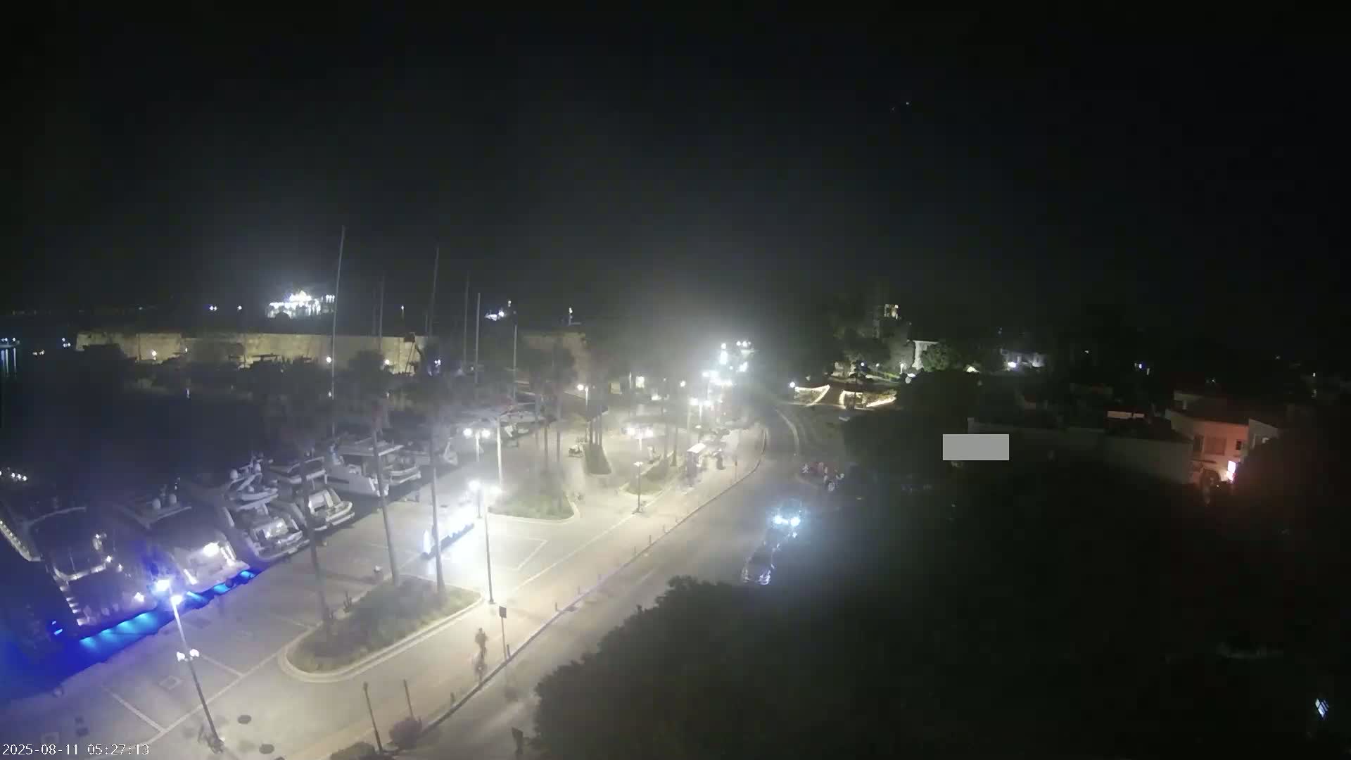 Kos City, Kos Island Harbour, Nerantzia Castle towards East View Live Cam - Kos, Dodacanese, South Aegean (Periféreia Notíou Aigaíou), Greece