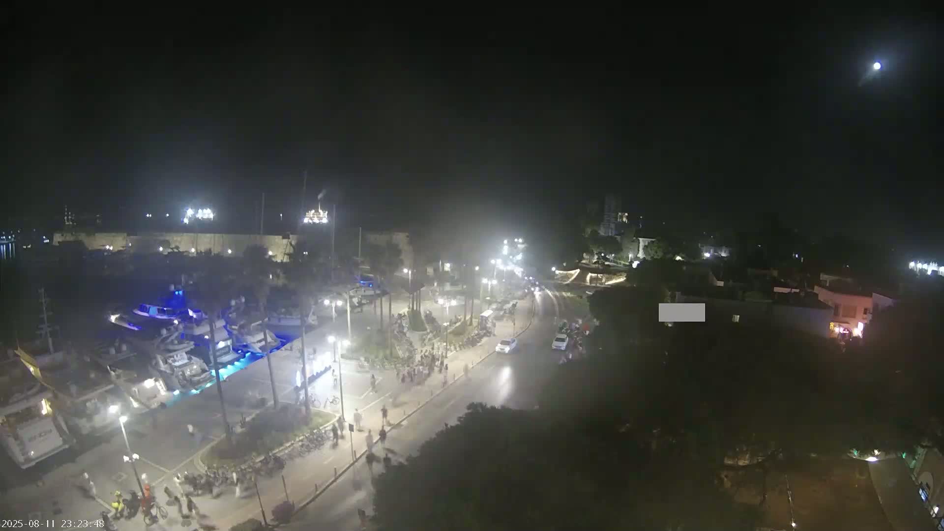 Kos City, Kos Island Harbour, Nerantzia Castle towards East View Live Cam - Kos, Dodacanese, South Aegean (Periféreia Notíou Aigaíou), Greece