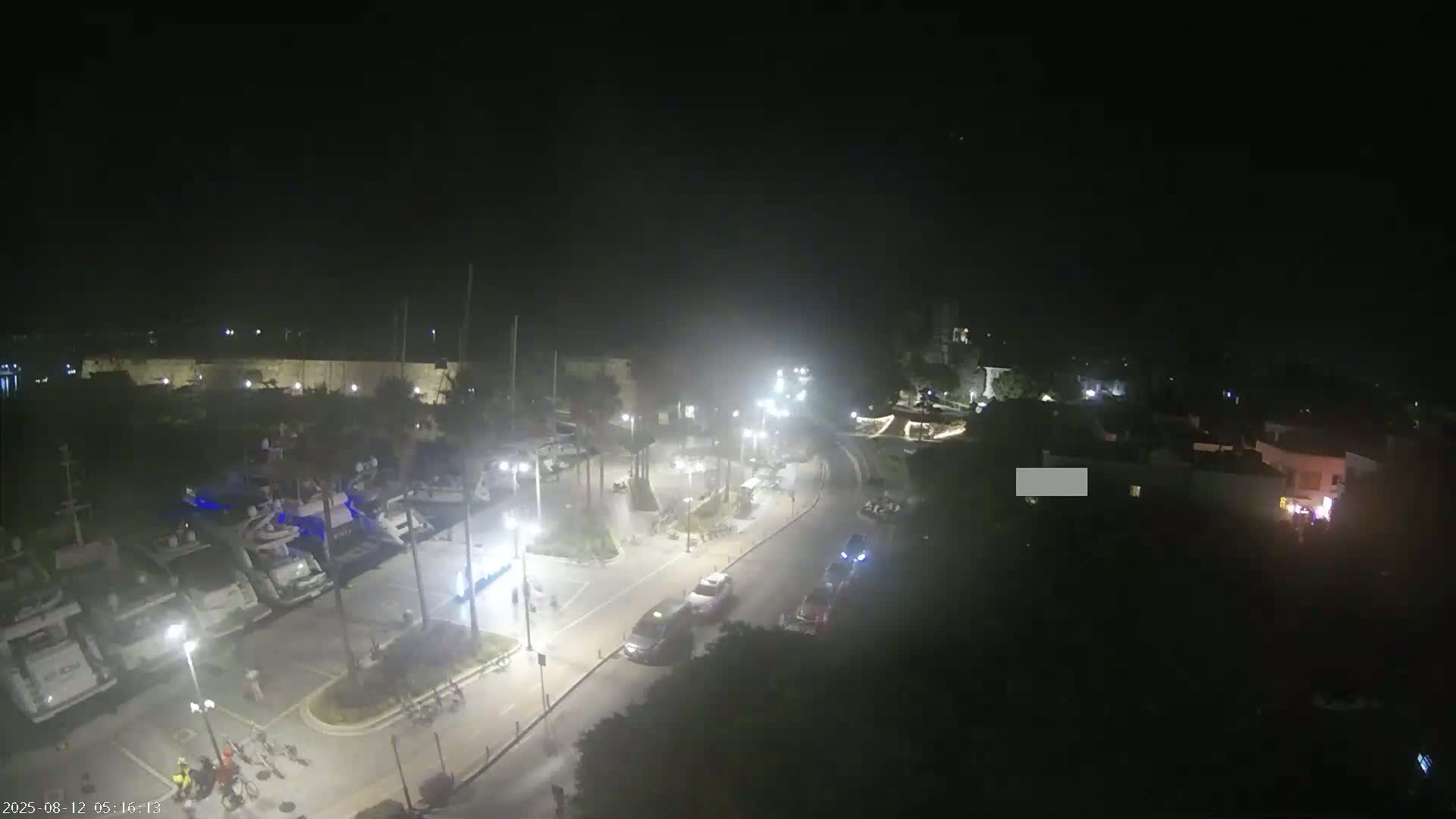 Kos City, Kos Island Harbour, Nerantzia Castle towards East View Live Cam - Kos, Dodacanese, South Aegean (Periféreia Notíou Aigaíou), Greece
