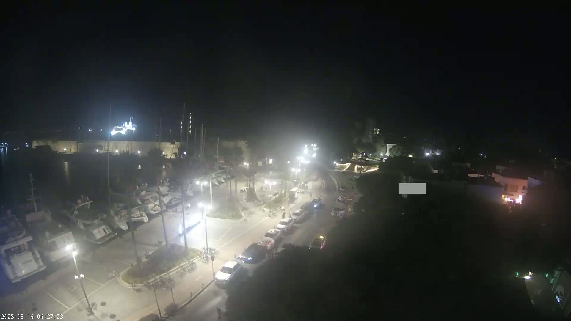 Kos City, Kos Island Harbour, Nerantzia Castle towards East View Live Cam - Kos, Dodacanese, South Aegean (Periféreia Notíou Aigaíou), Greece