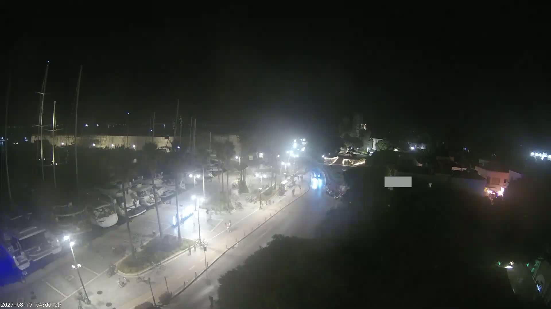 Kos City, Kos Island Harbour, Nerantzia Castle towards East View Live Cam - Kos, Dodacanese, South Aegean (Periféreia Notíou Aigaíou), Greece