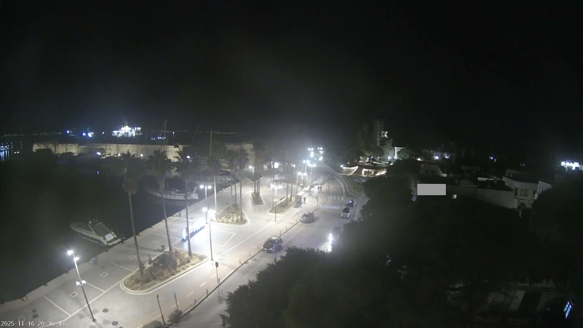 Kos City, Kos Island Harbour, Nerantzia Castle towards East View Live Cam - Kos, Dodacanese, South Aegean (Periféreia Notíou Aigaíou), Greece