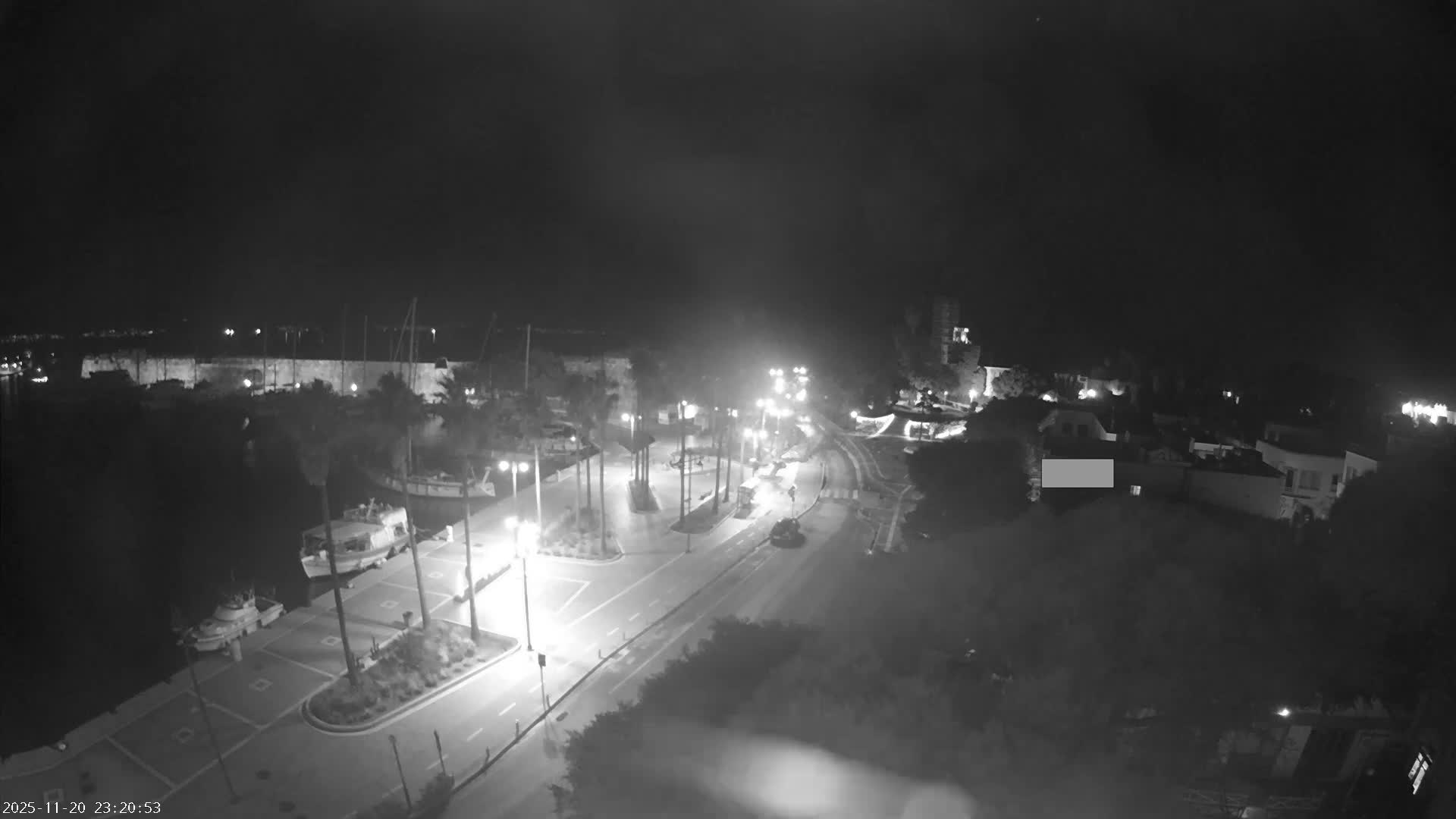 Kos City, Kos Island Harbour, Nerantzia Castle towards East View Live Cam - Kos, Dodacanese, South Aegean (Periféreia Notíou Aigaíou), Greece