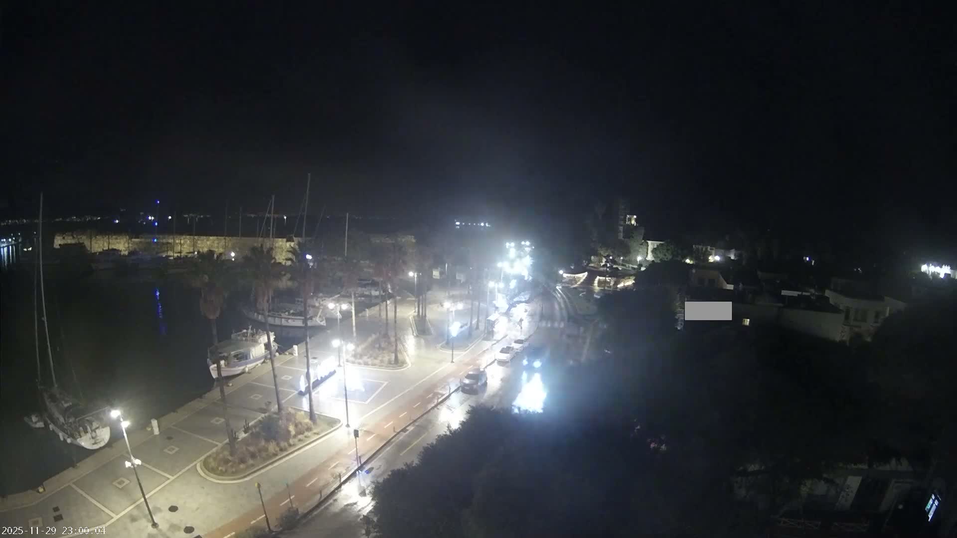 Kos City, Kos Island Harbour, Nerantzia Castle towards East View Live Cam - Kos, Dodacanese, South Aegean (Periféreia Notíou Aigaíou), Greece
