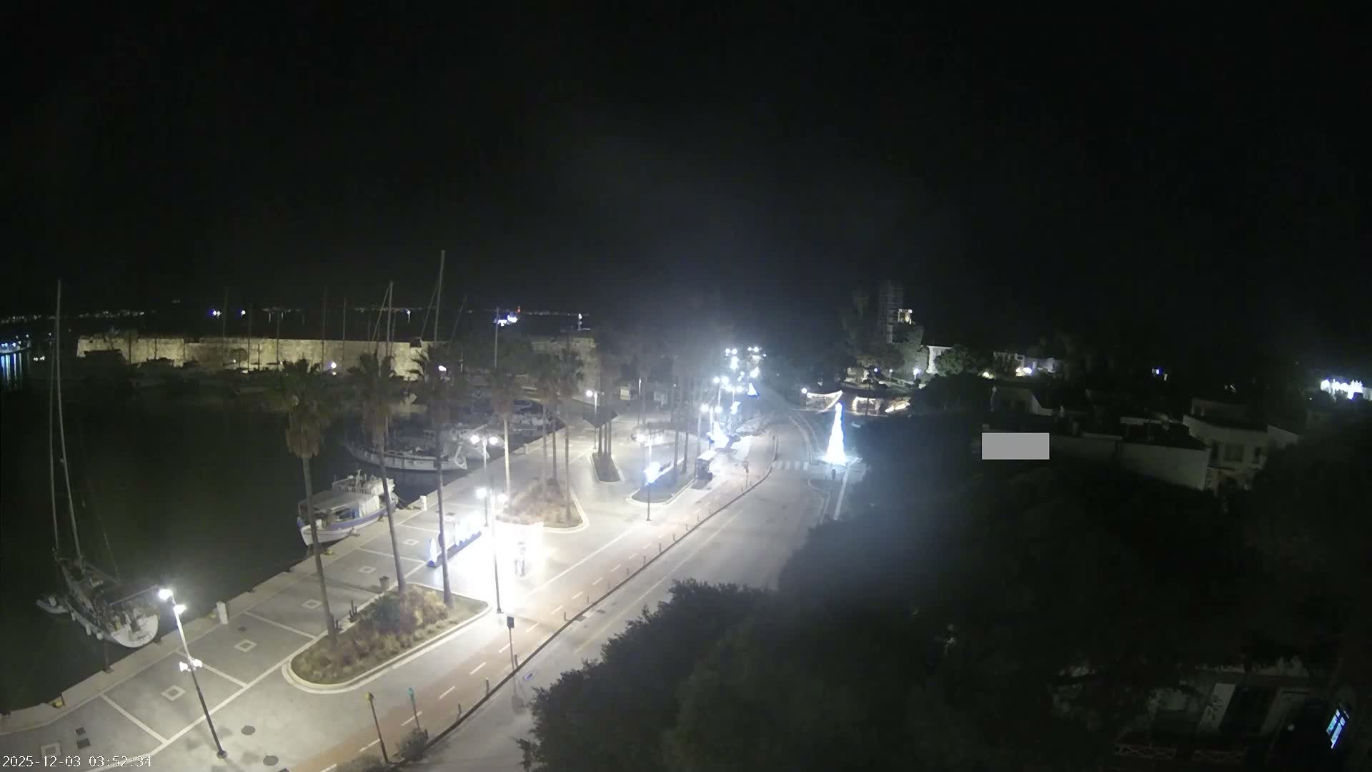 Kos City, Kos Island Harbour, Nerantzia Castle towards East View Live Cam - Kos, Dodacanese, South Aegean (Periféreia Notíou Aigaíou), Greece