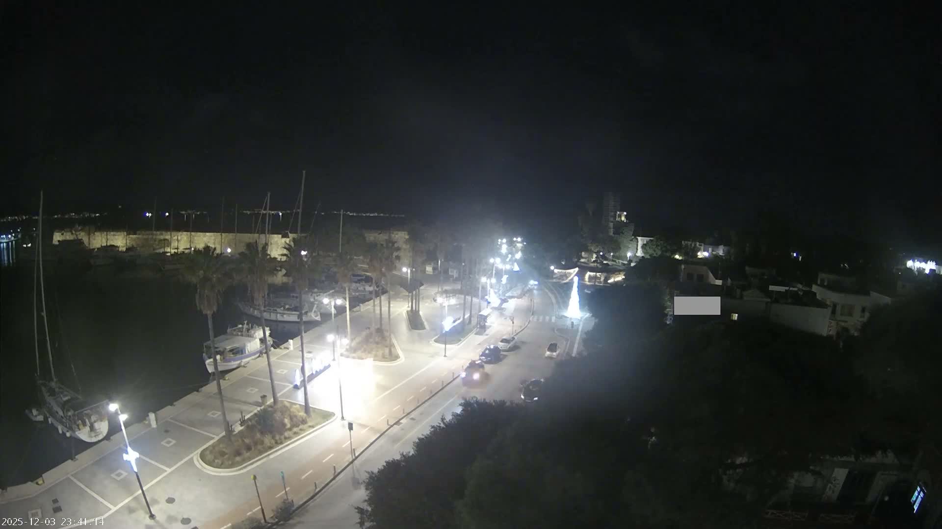 Kos City, Kos Island Harbour, Nerantzia Castle towards East View Live Cam - Kos, Dodacanese, South Aegean (Periféreia Notíou Aigaíou), Greece