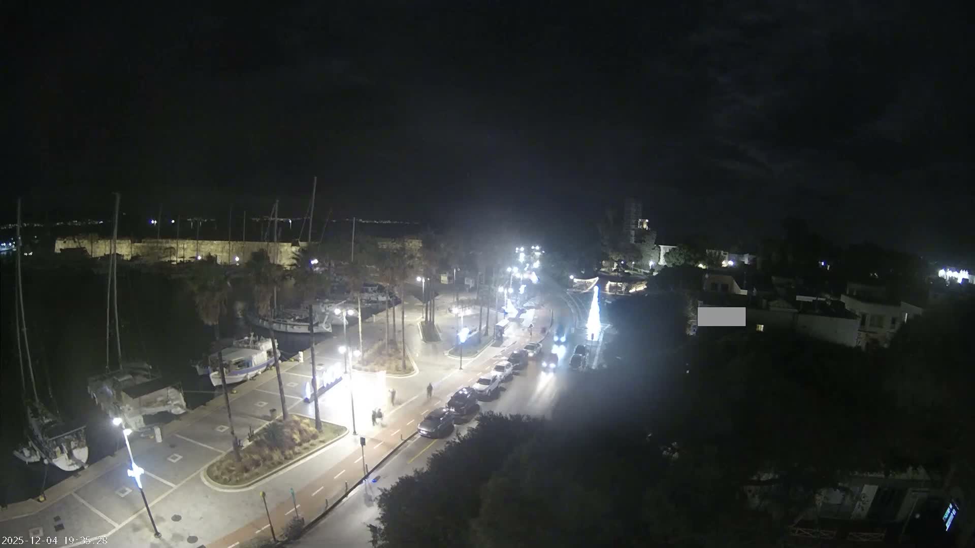 Kos City, Kos Island Harbour, Nerantzia Castle towards East View Live Cam - Kos, Dodacanese, South Aegean (Periféreia Notíou Aigaíou), Greece