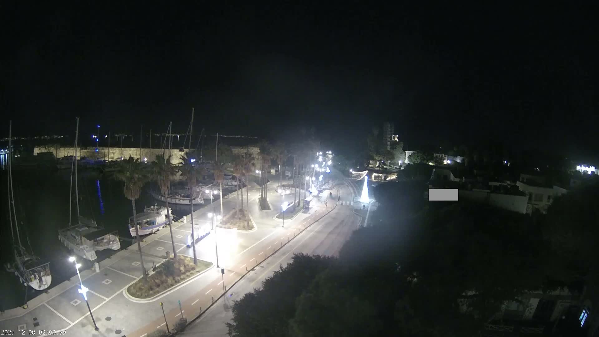 Kos City, Kos Island Harbour, Nerantzia Castle towards East View Live Cam - Kos, Dodacanese, South Aegean (Periféreia Notíou Aigaíou), Greece