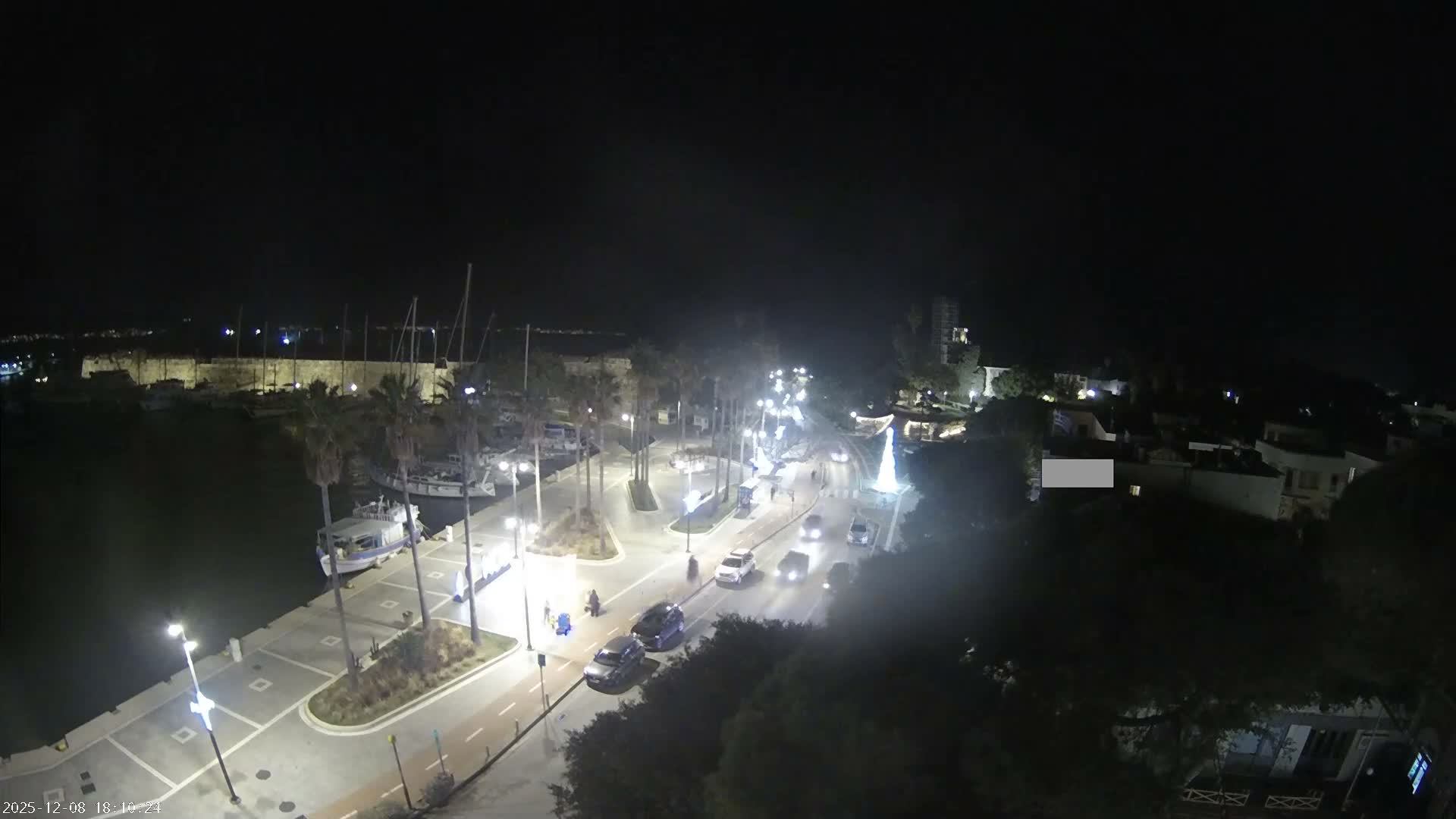 Kos City, Kos Island Harbour, Nerantzia Castle towards East View Live Cam - Kos, Dodacanese, South Aegean (Periféreia Notíou Aigaíou), Greece