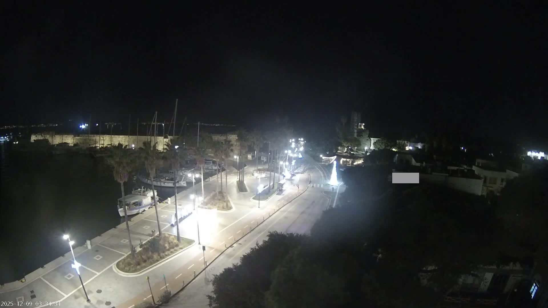 Kos City, Kos Island Harbour, Nerantzia Castle towards East View Live Cam - Kos, Dodacanese, South Aegean (Periféreia Notíou Aigaíou), Greece