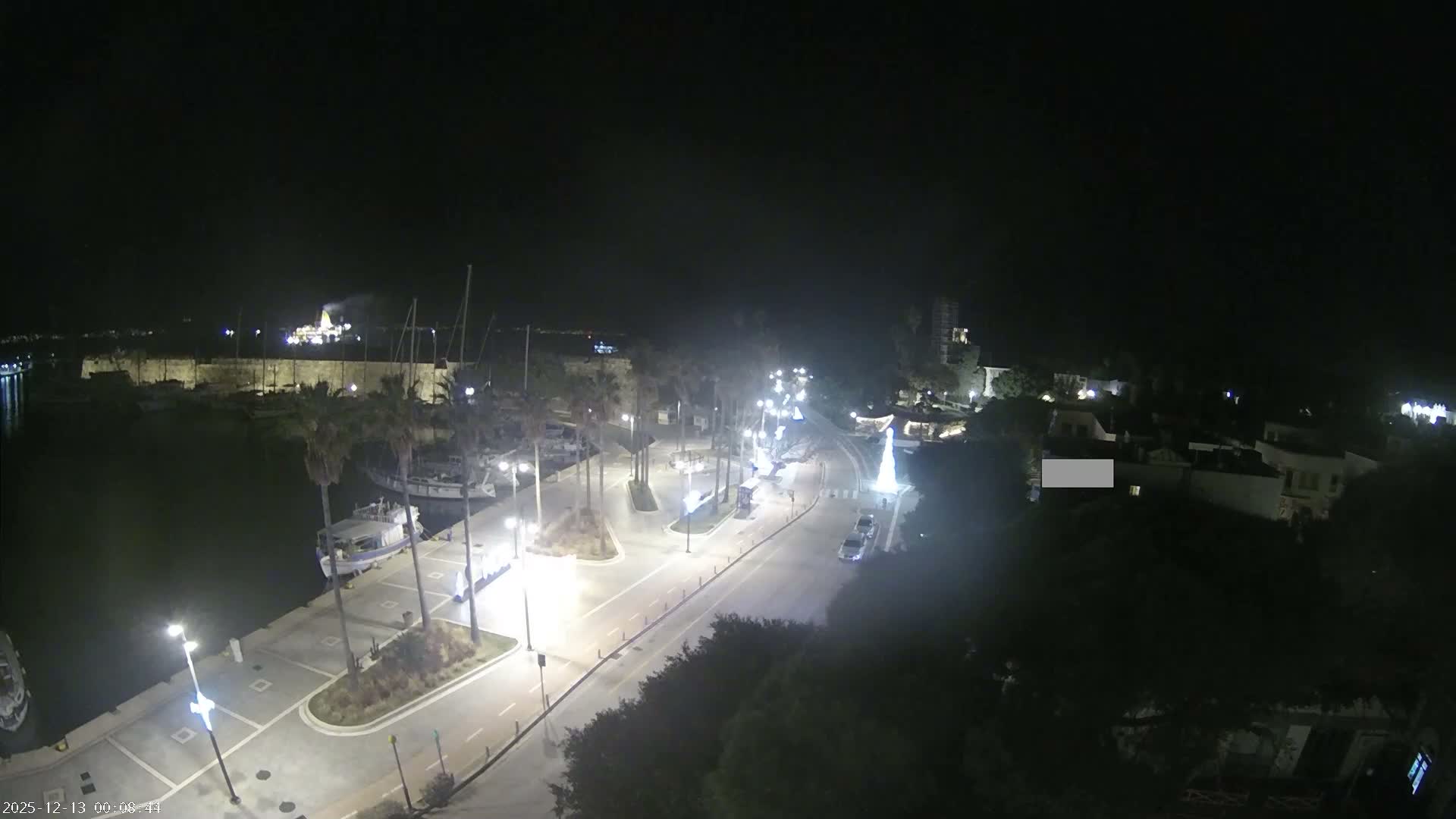 Kos City, Kos Island Harbour, Nerantzia Castle towards East View Live Cam - Kos, Dodacanese, South Aegean (Periféreia Notíou Aigaíou), Greece