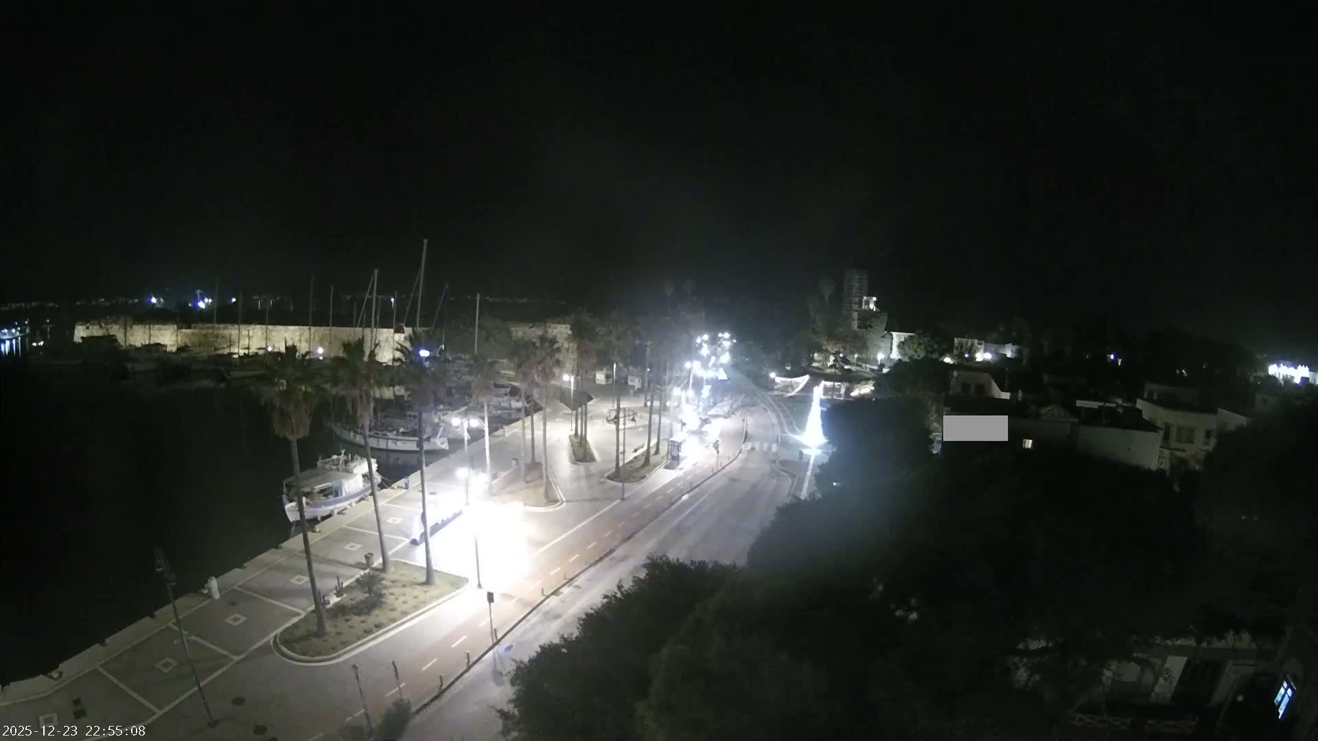 Kos City, Kos Island Harbour, Nerantzia Castle towards East View Live Cam - Kos, Dodacanese, South Aegean (Periféreia Notíou Aigaíou), Greece