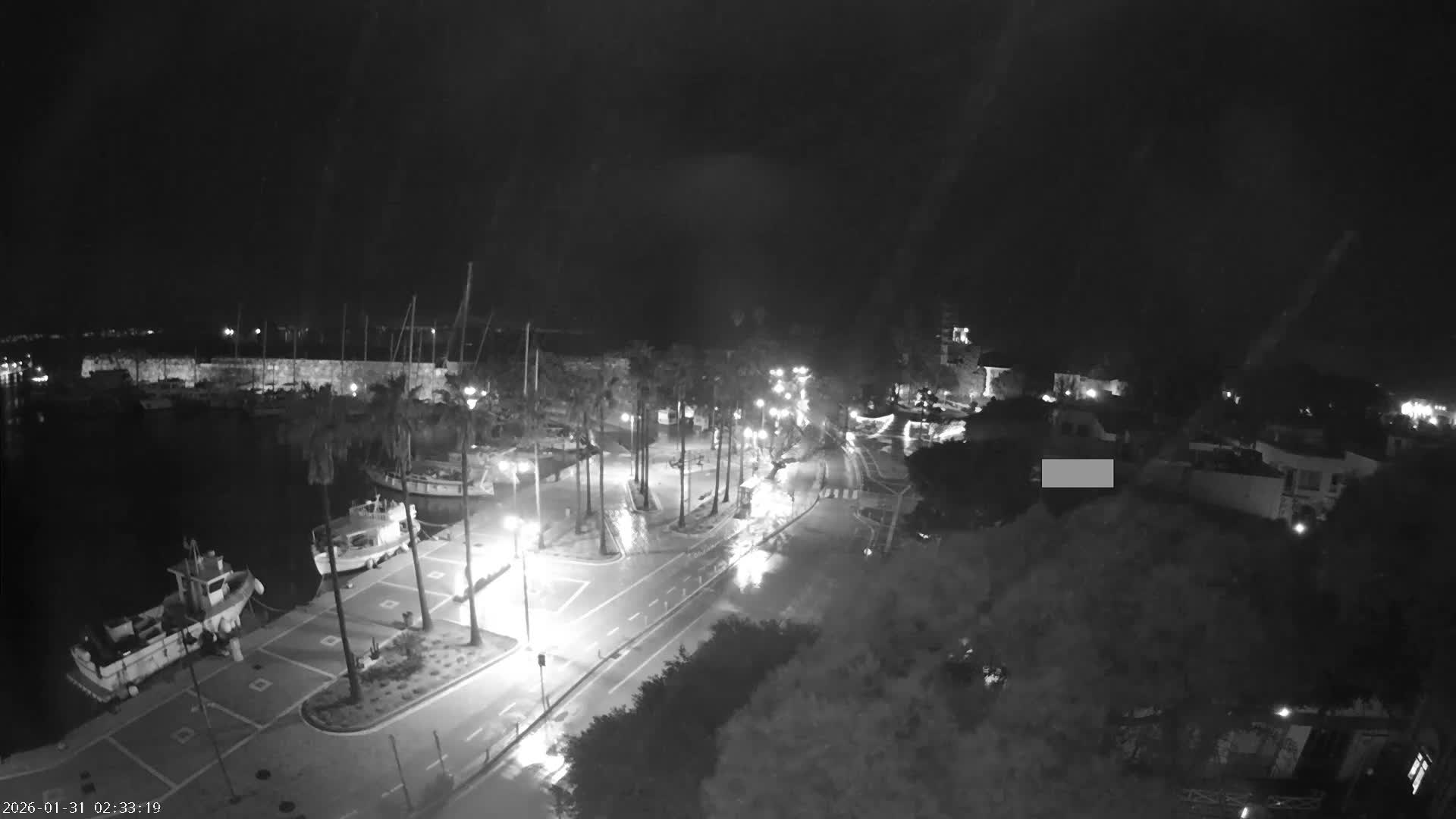 Kos City, Kos Island Harbour, Nerantzia Castle towards East View Live Cam - Kos, Dodacanese, South Aegean (Periféreia Notíou Aigaíou), Greece
