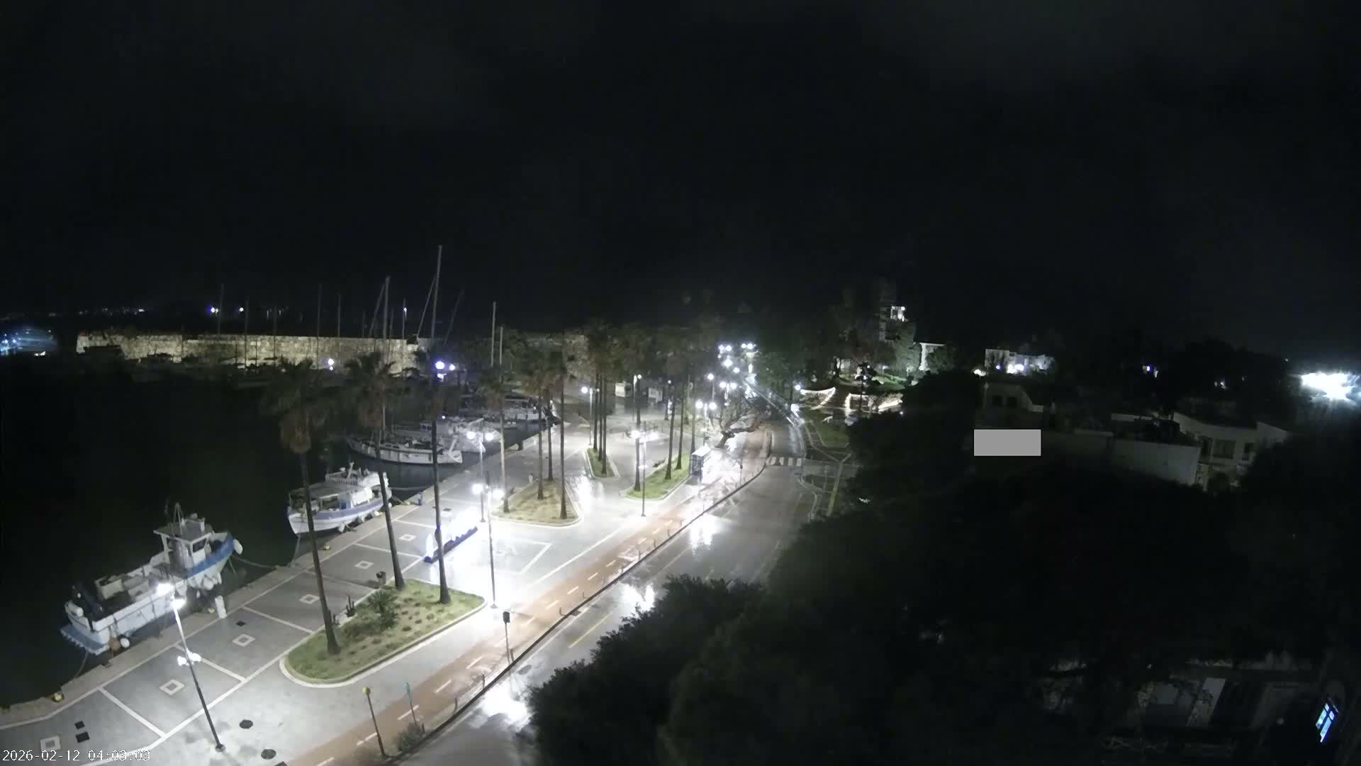 Kos City, Kos Island Harbour, Nerantzia Castle towards East View Live Cam - Kos, Dodacanese, South Aegean (Periféreia Notíou Aigaíou), Greece