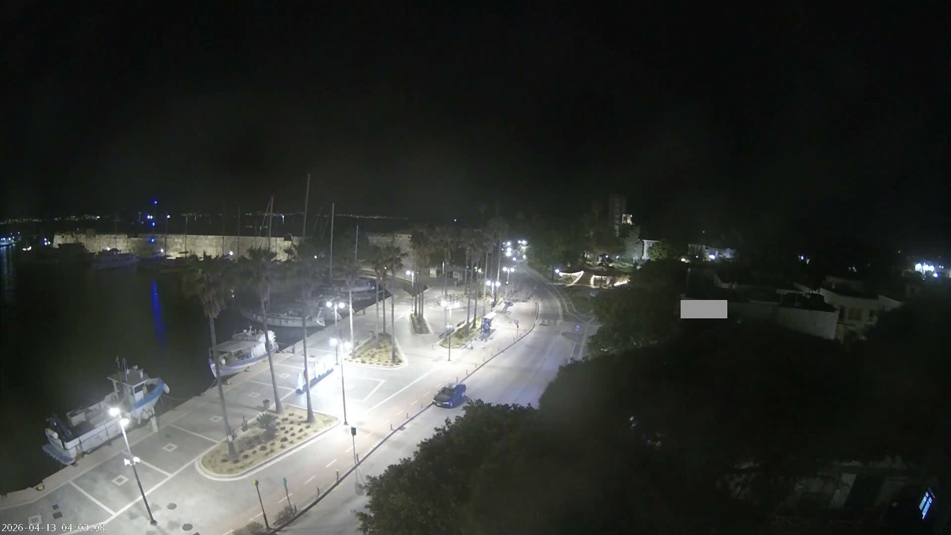 Kos City, Kos Island Harbour, Nerantzia Castle towards East View Live Cam - Kos, Dodacanese, South Aegean (Periféreia Notíou Aigaíou), Greece