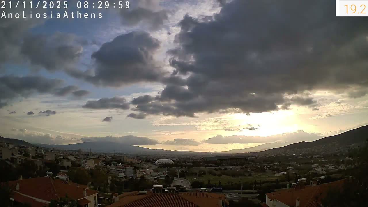 Athens, Ano Liosia towards Athína Skyline Live Cam - Áno Liósia, Fyli, West Attica (Dytikís Attikís) Athens (Athína) , Attica (Attikí), Greece