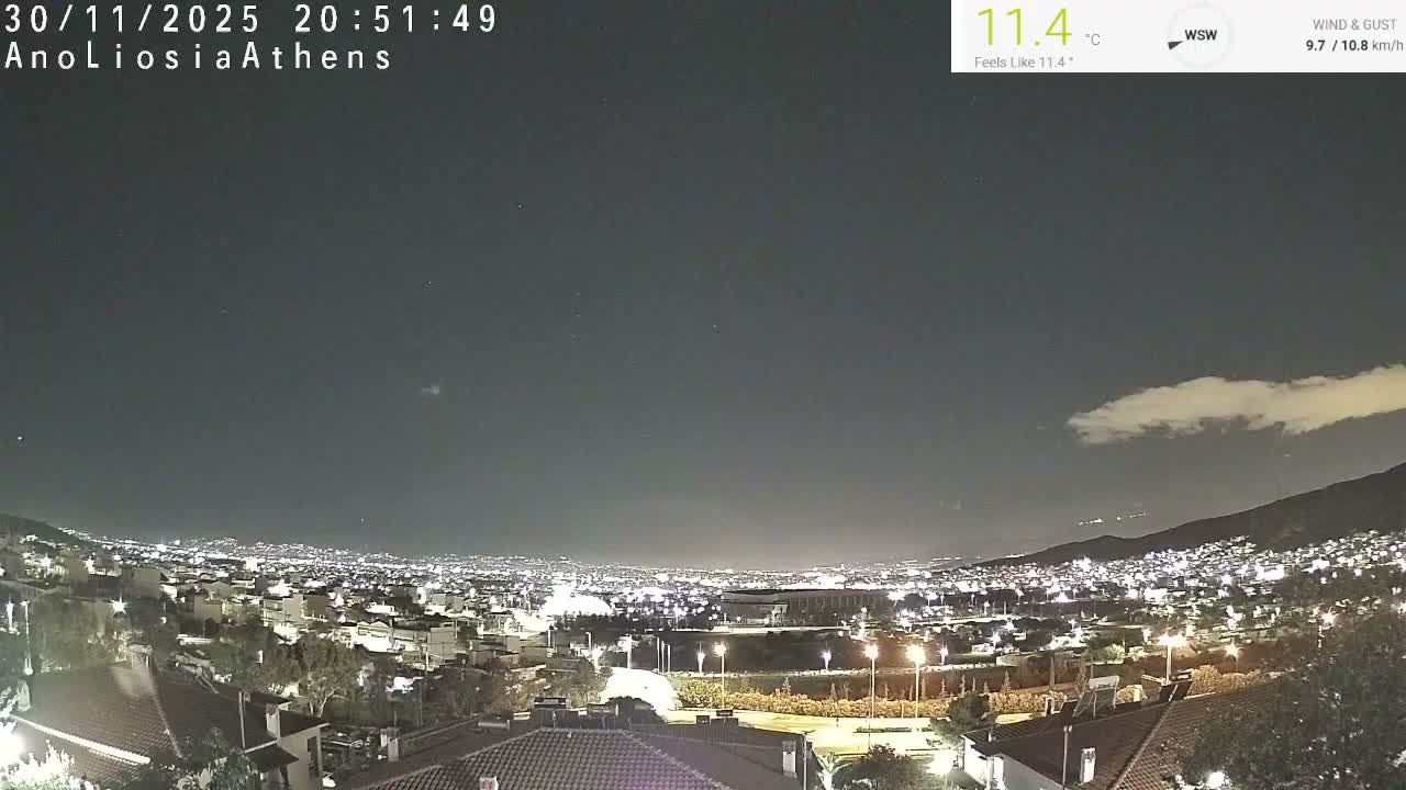 Athens, Ano Liosia towards Athína Skyline Live Cam - Áno Liósia, Fyli, West Attica (Dytikís Attikís) Athens (Athína) , Attica (Attikí), Greece