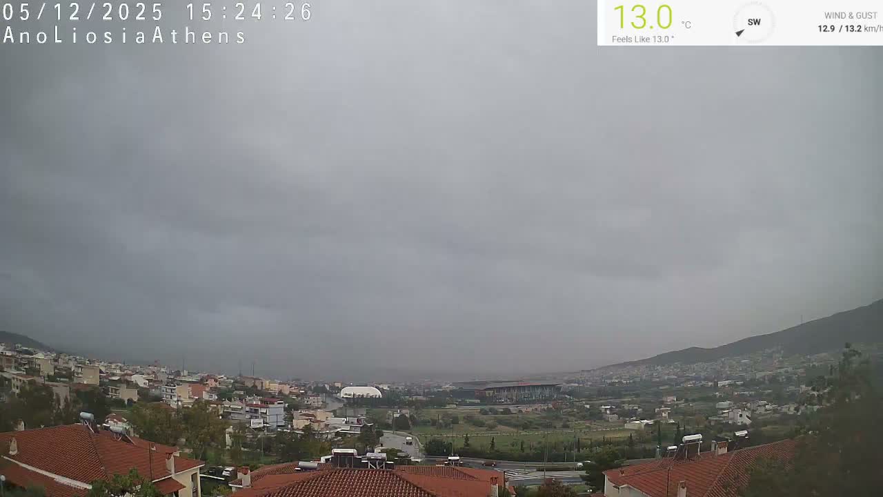 Athens, Ano Liosia towards Athína Skyline Live Cam - Áno Liósia, Fyli, West Attica (Dytikís Attikís) Athens (Athína) , Attica (Attikí), Greece