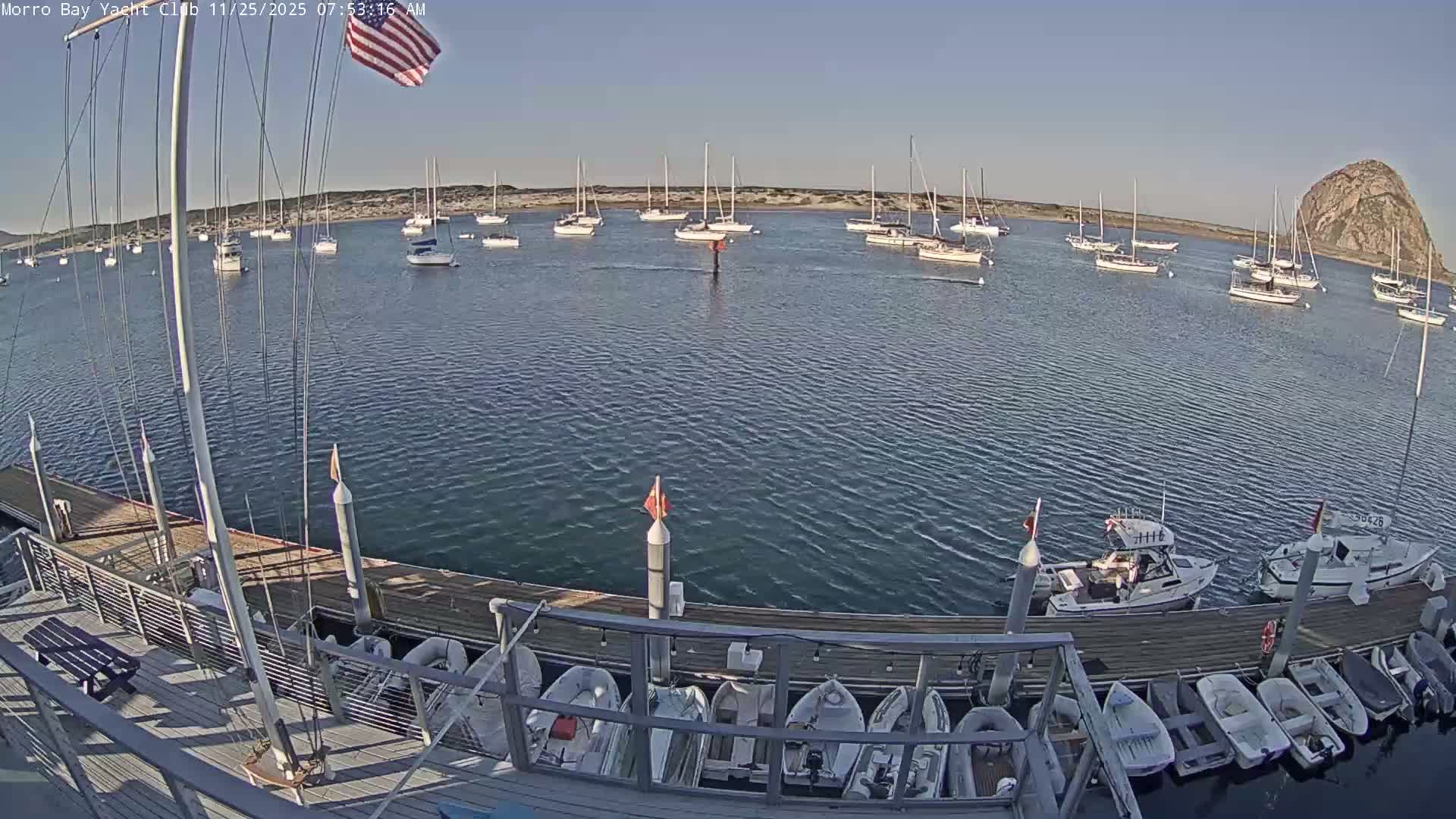 Morro Bay & Morro Bay Yatch Club Live Cam - Morro Bay, San Luis Obispo, California, USA
