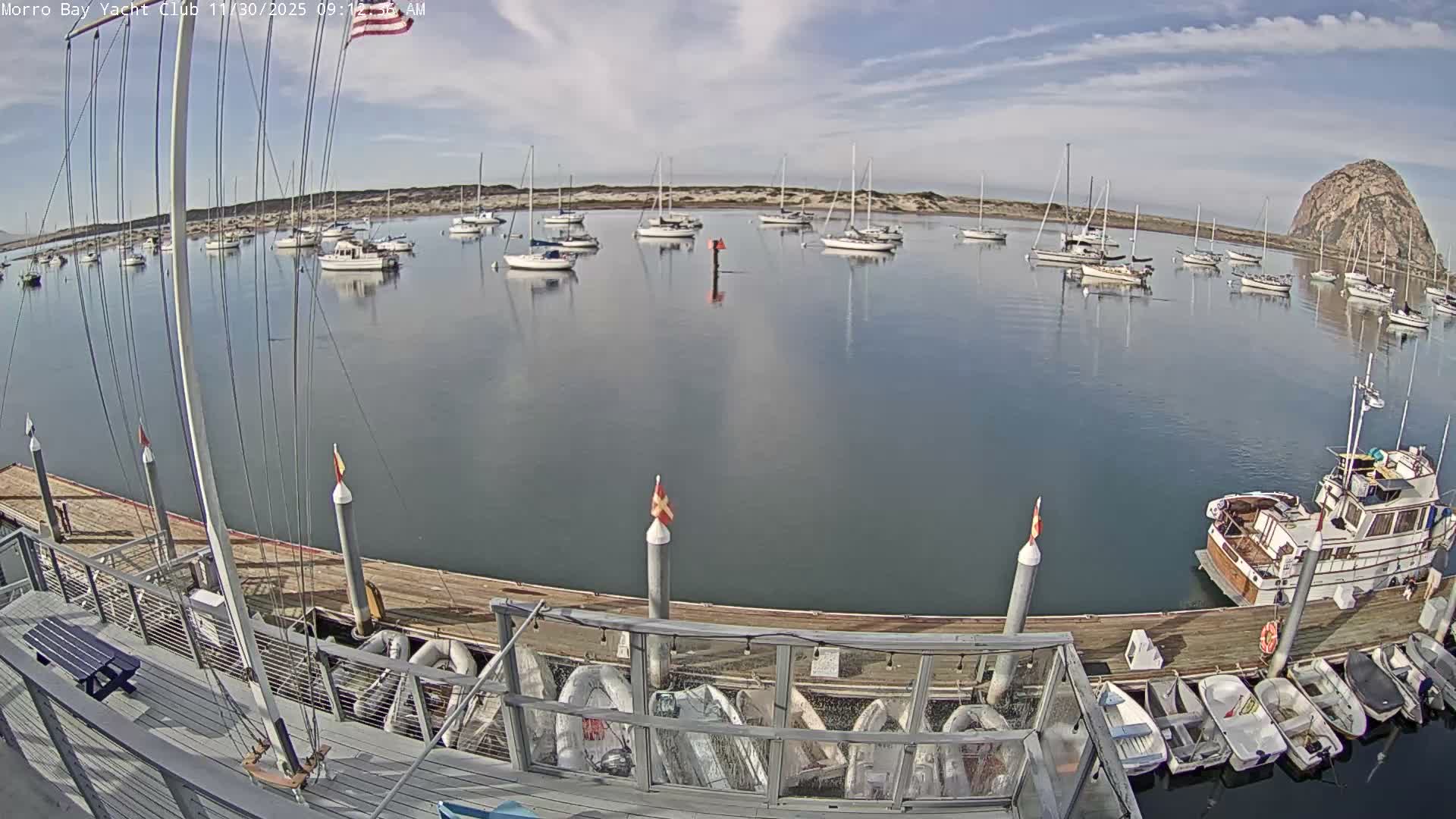 Morro Bay & Morro Bay Yatch Club Live Cam - Morro Bay, San Luis Obispo, California, USA