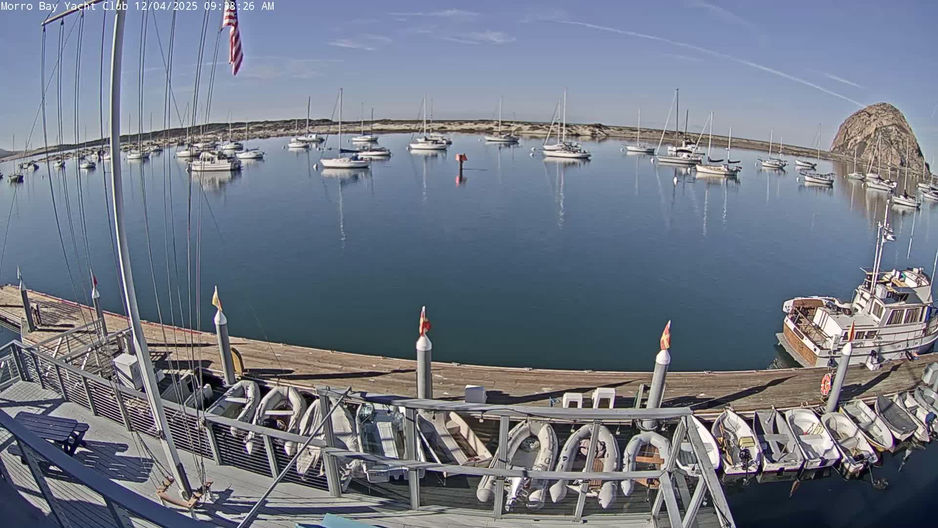 Morro Bay & Morro Bay Yatch Club Live Cam - Morro Bay, San Luis Obispo, California, USA