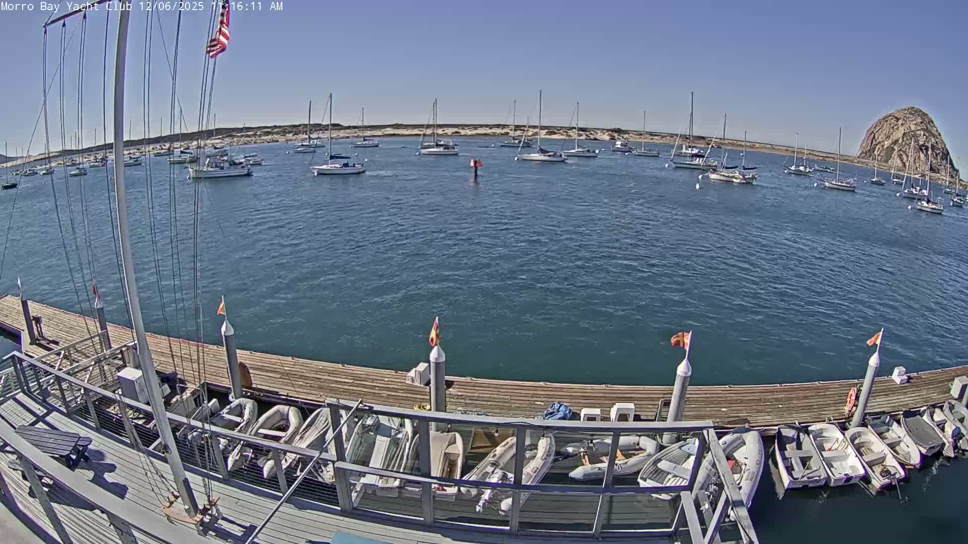 Morro Bay & Morro Bay Yatch Club Live Cam - Morro Bay, San Luis Obispo, California, USA
