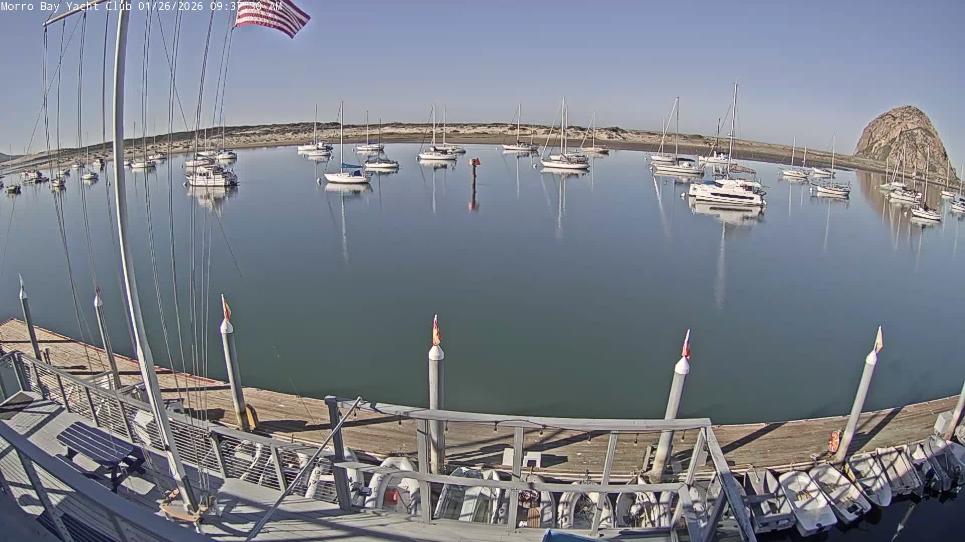 Morro Bay & Morro Bay Yatch Club Live Cam - Morro Bay, San Luis Obispo, California, USA