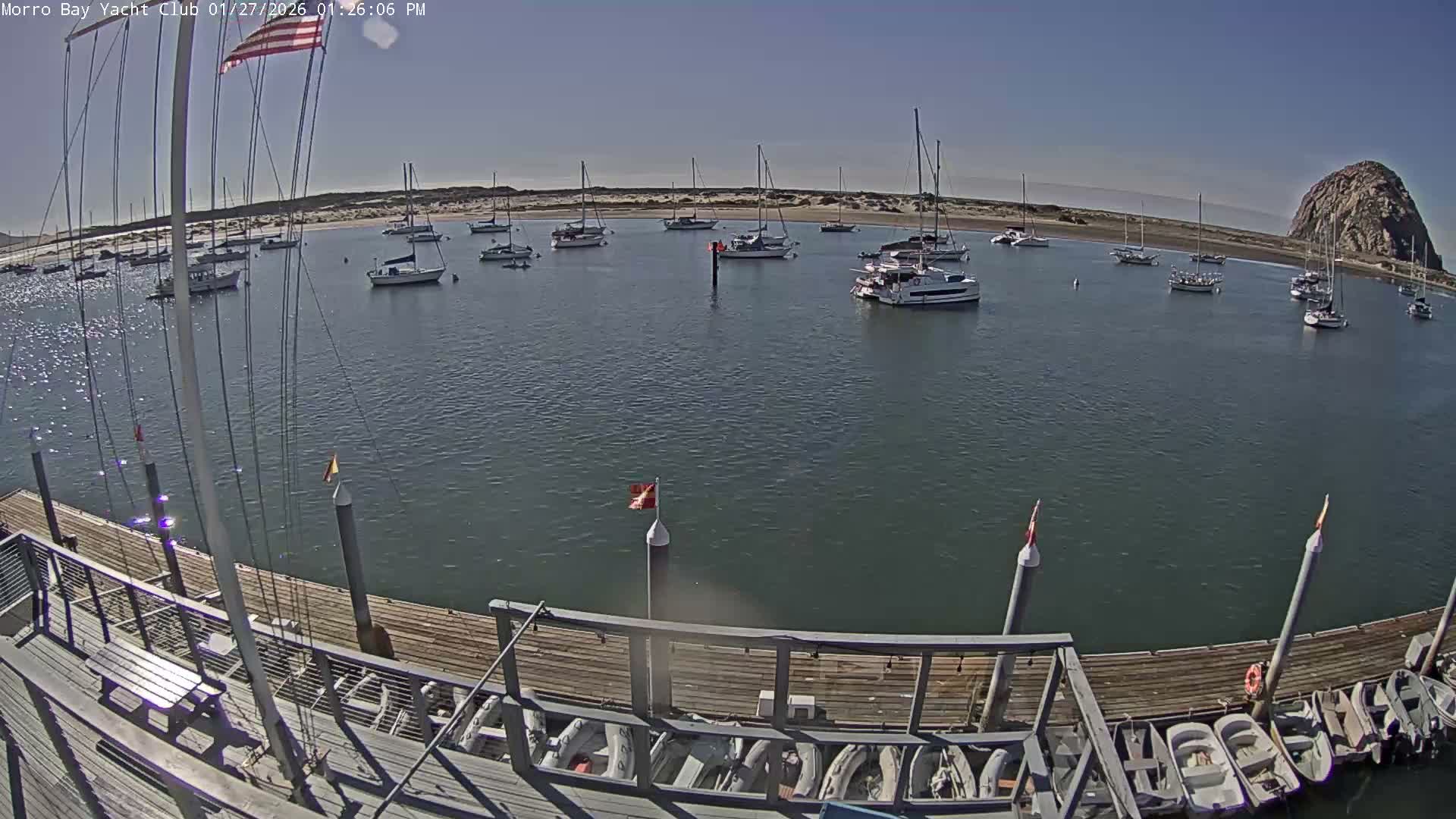 Morro Bay & Morro Bay Yatch Club Live Cam - Morro Bay, San Luis Obispo, California, USA