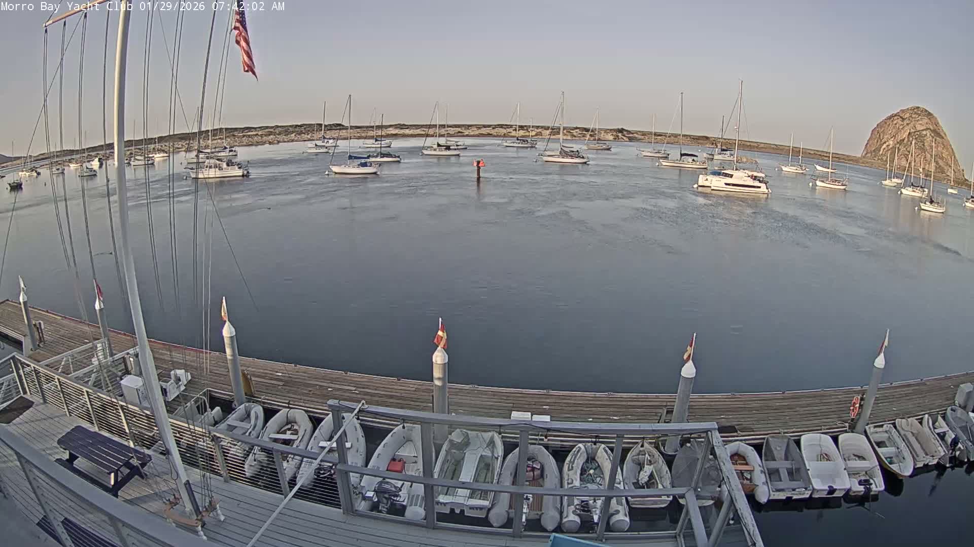 Morro Bay & Morro Bay Yatch Club Live Cam - Morro Bay, San Luis Obispo, California, USA