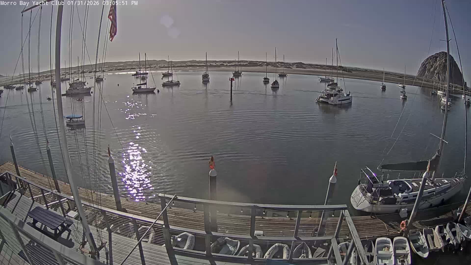 Morro Bay & Morro Bay Yatch Club Live Cam - Morro Bay, San Luis Obispo, California, USA