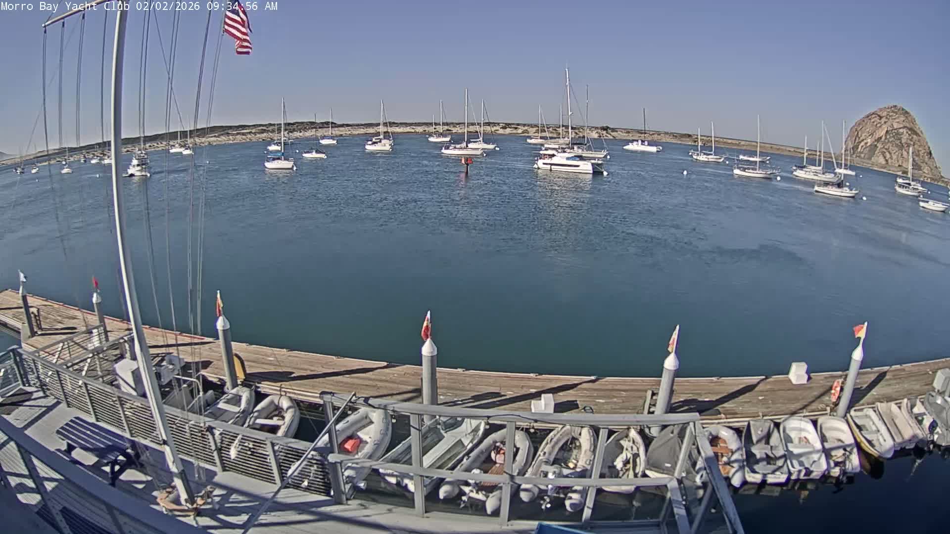 Morro Bay & Morro Bay Yatch Club Live Cam - Morro Bay, San Luis Obispo, California, USA