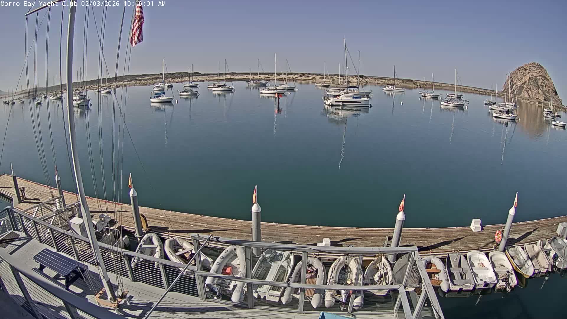 Morro Bay & Morro Bay Yatch Club Live Cam - Morro Bay, San Luis Obispo, California, USA
