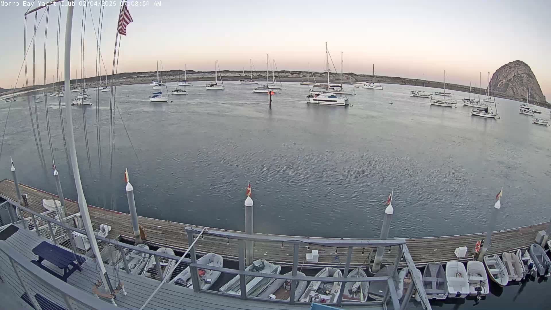 Morro Bay & Morro Bay Yatch Club Live Cam - Morro Bay, San Luis Obispo, California, USA