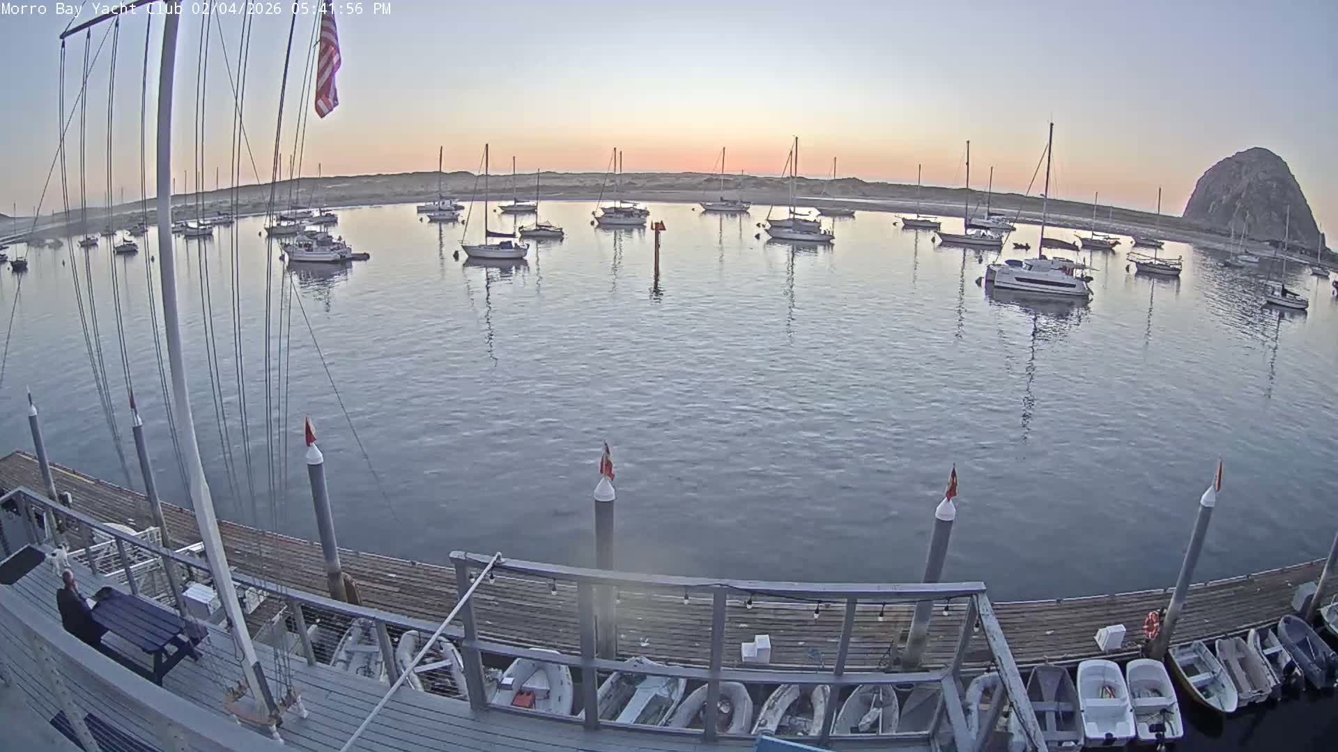 Morro Bay & Morro Bay Yatch Club Live Cam - Morro Bay, San Luis Obispo, California, USA