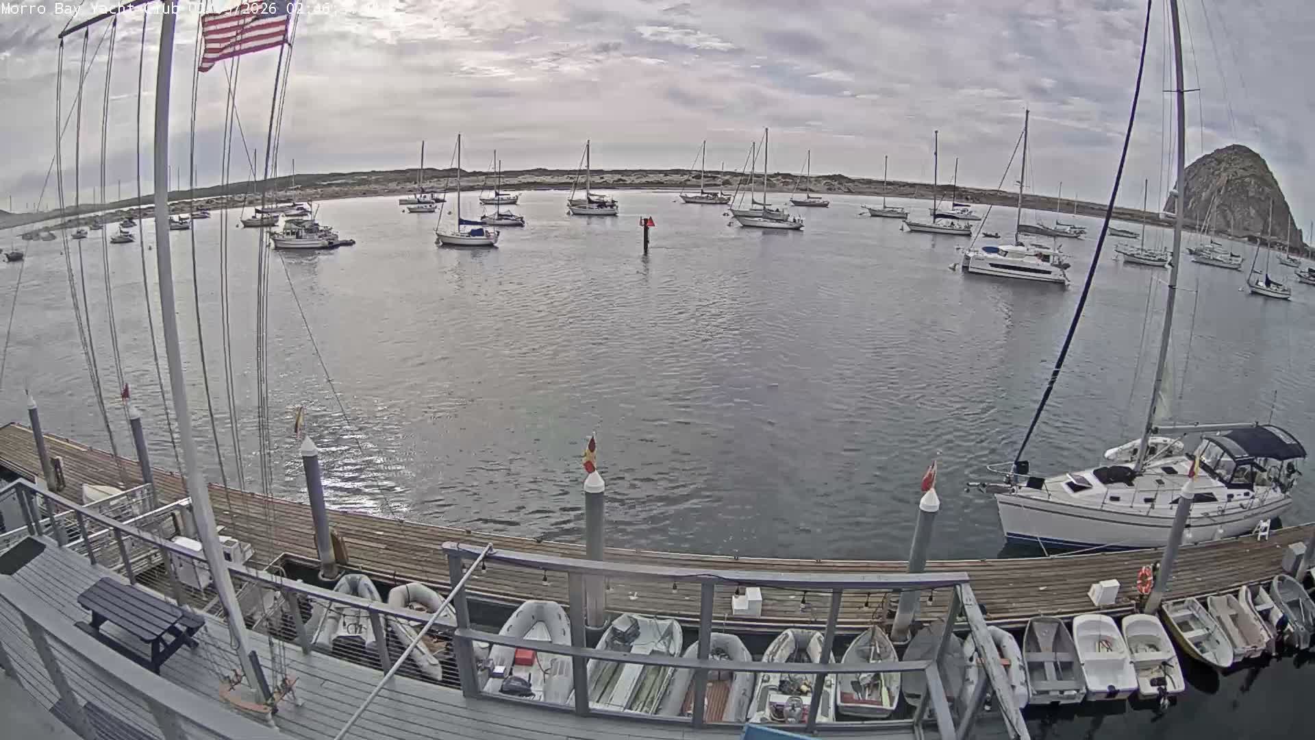 Morro Bay & Morro Bay Yatch Club Live Cam - Morro Bay, San Luis Obispo, California, USA