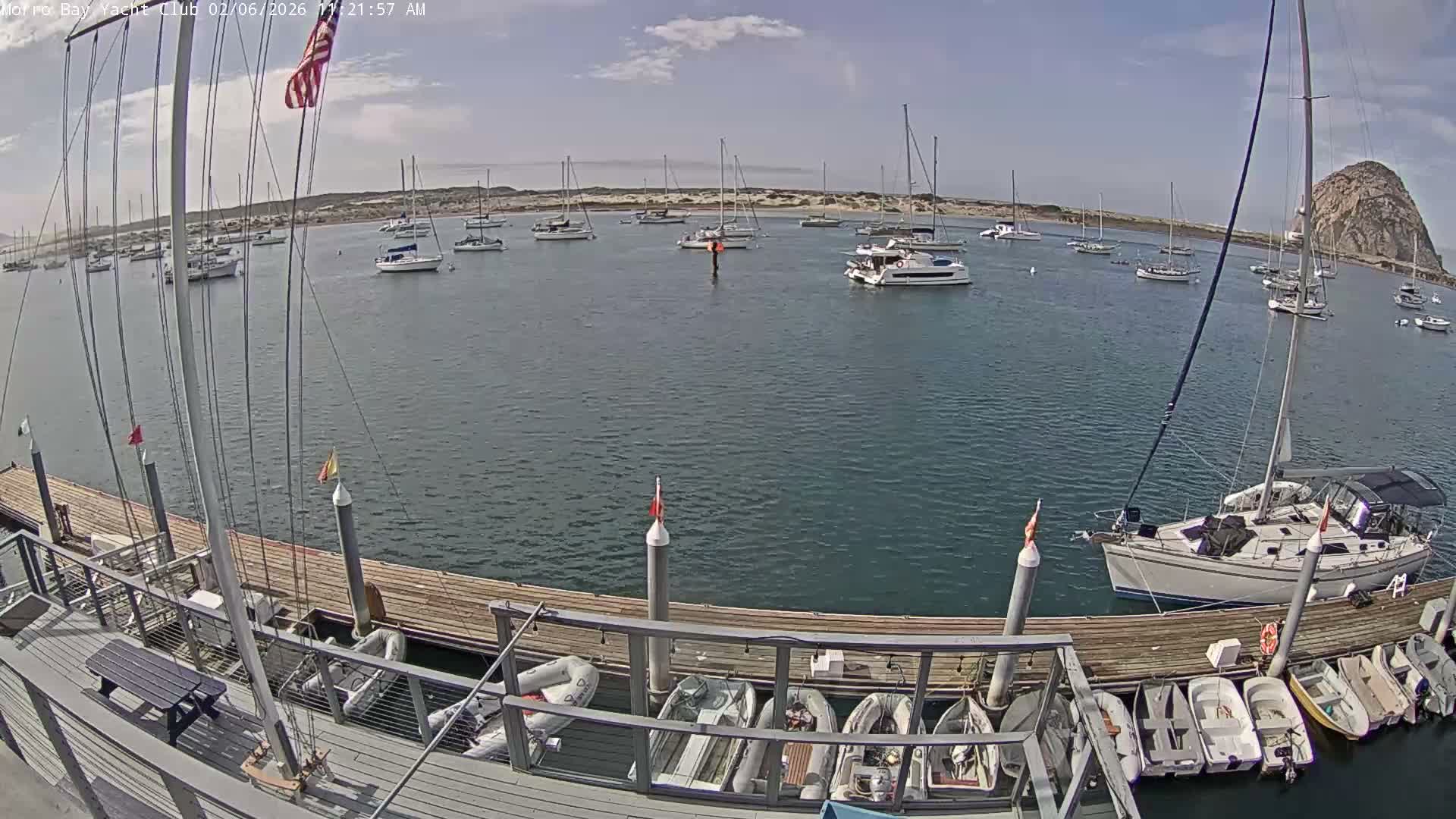 Morro Bay & Morro Bay Yatch Club Live Cam - Morro Bay, San Luis Obispo, California, USA