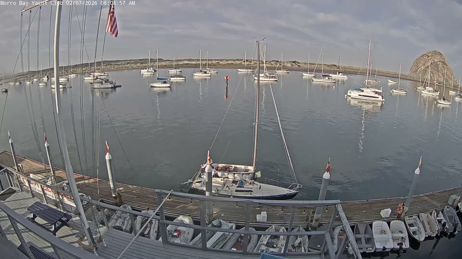 Morro Bay & Morro Bay Yatch Club Live Cam - Morro Bay, San Luis Obispo, California, USA